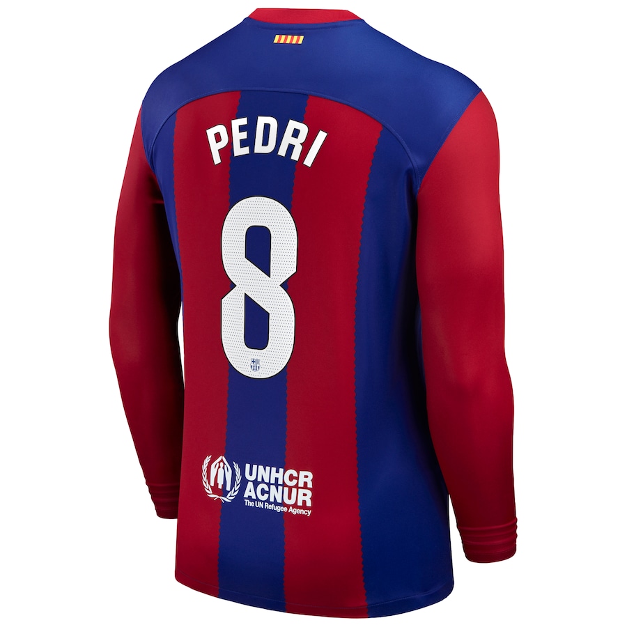 Pedri Barcelona Nike 2023/24 Home Replica Long Sleeve Jersey - Royal