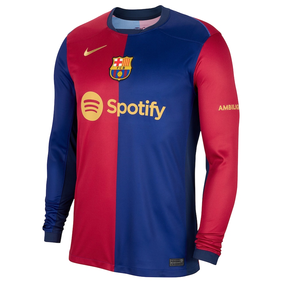 Barcelona Nike 2024/25 Home Long Sleeve Replica Custom Jersey - Royal