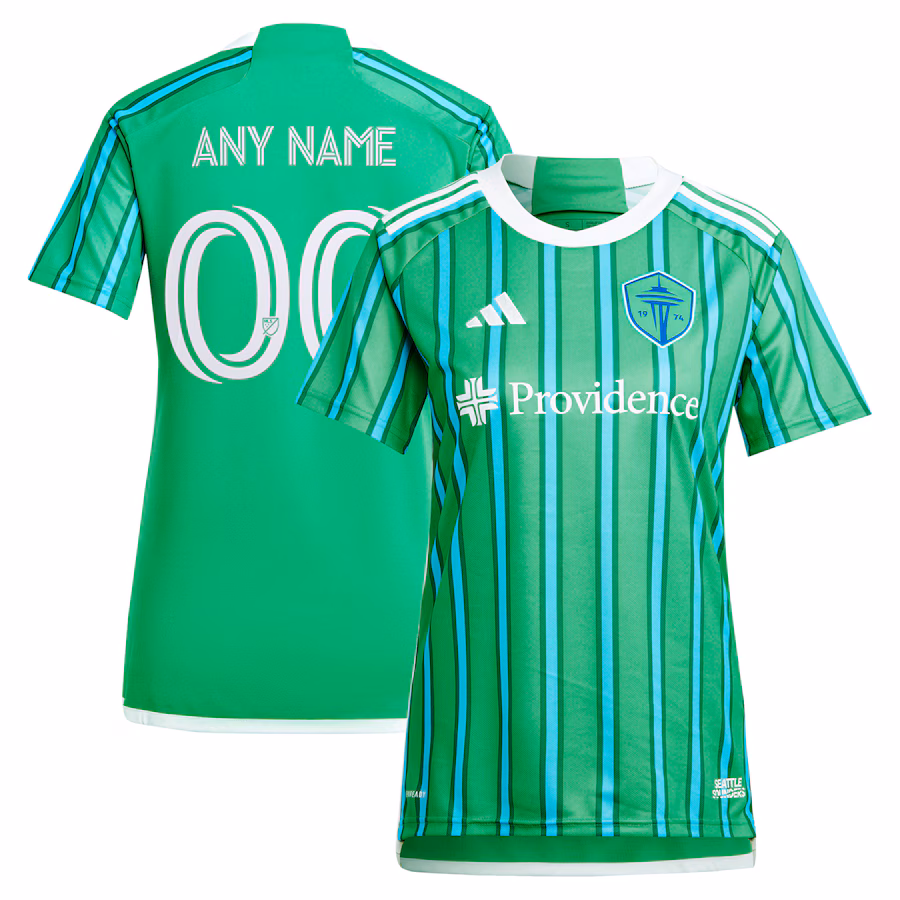 Seattle Sounders FC adidas Women's 2024 The Anniversary Kit Replica Custom Jersey – Green