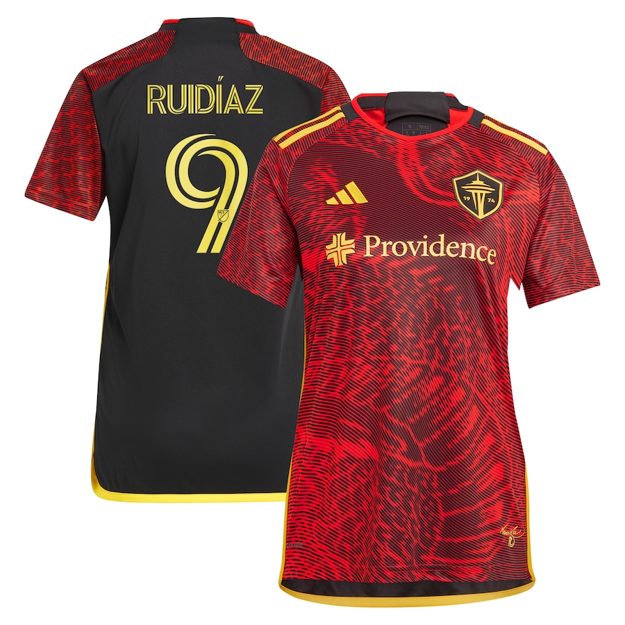 Raul Ruidiaz Seattle Sounders FC adidas Women's 2024 The Bruce Lee Kit Replica Player Jersey – Red