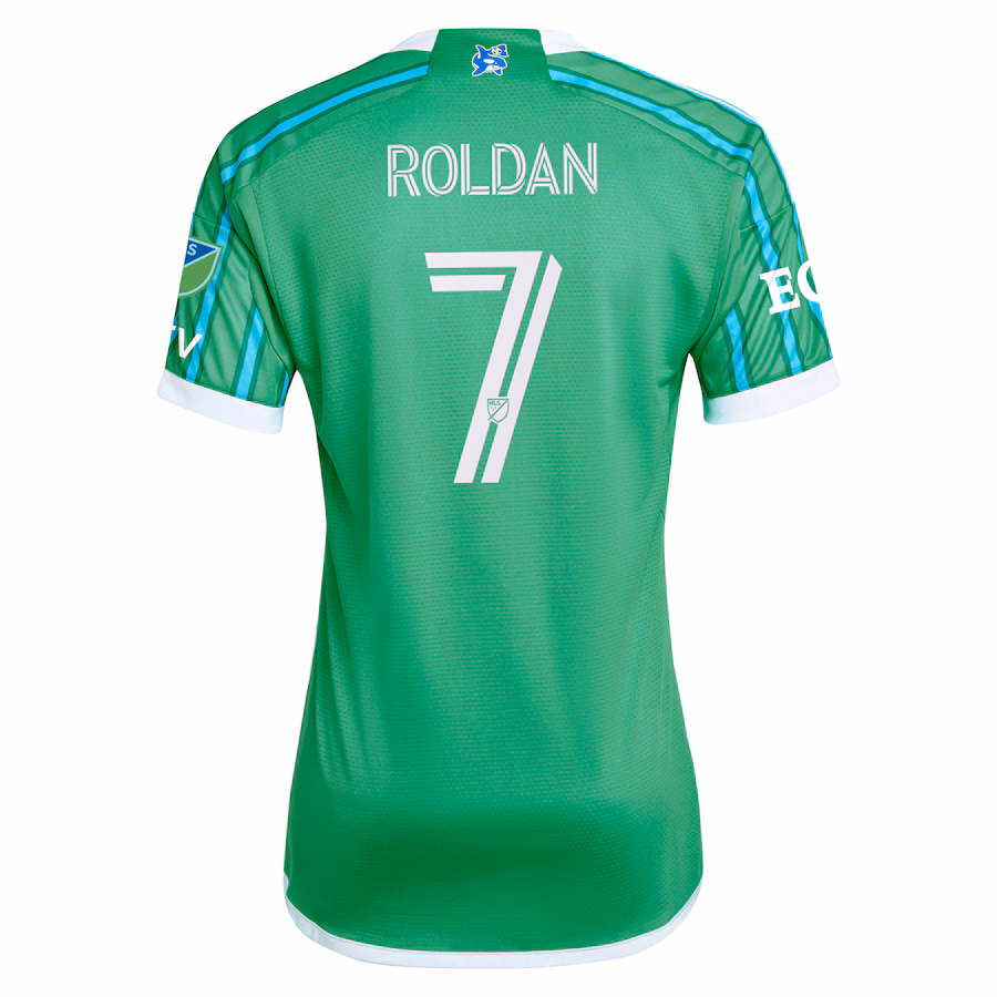 Cristian Roldan Seattle Sounders FC adidas 2024 The Anniversary Kit Authentic Player Jersey – Green