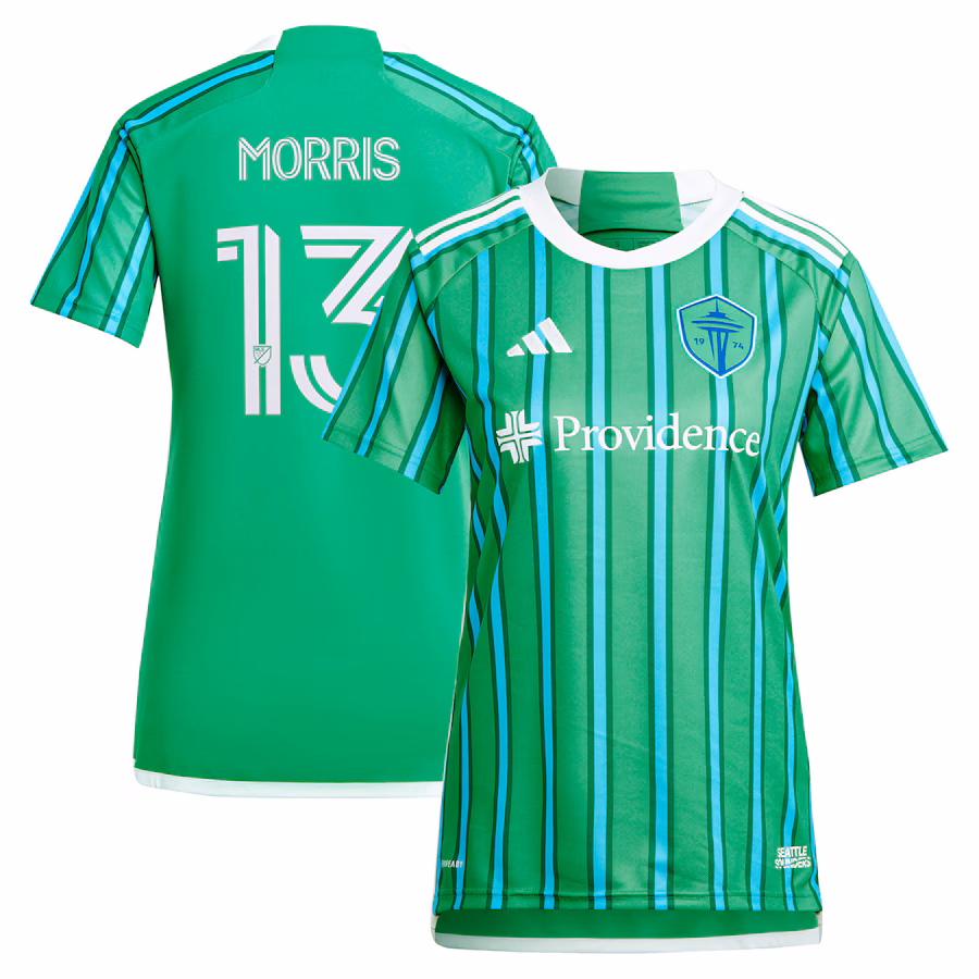 Jordan Morris Seattle Sounders FC adidas Women's 2024 The Anniversary Kit Replica Player Jersey – Green
