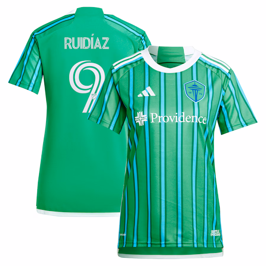 Raul Ruidiaz Seattle Sounders FC adidas Women's 2024 The Anniversary Kit Replica Player Jersey – Green