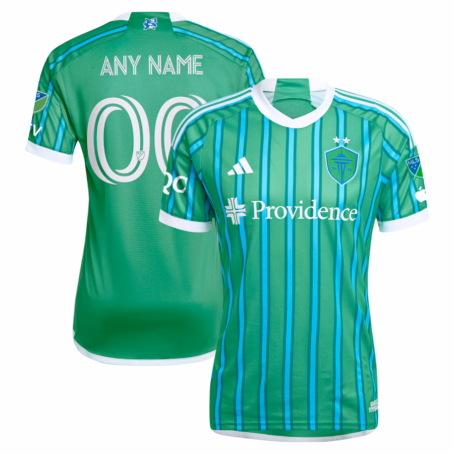 Seattle Sounders FC adidas 2024 The Anniversary Kit Authentic Custom Jersey – Green