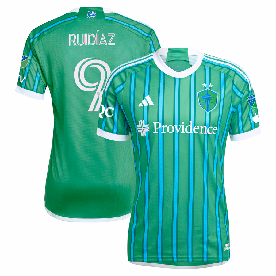 Raul Ruidiaz Seattle Sounders FC adidas 2024 The Anniversary Kit Authentic Player Jersey – Green