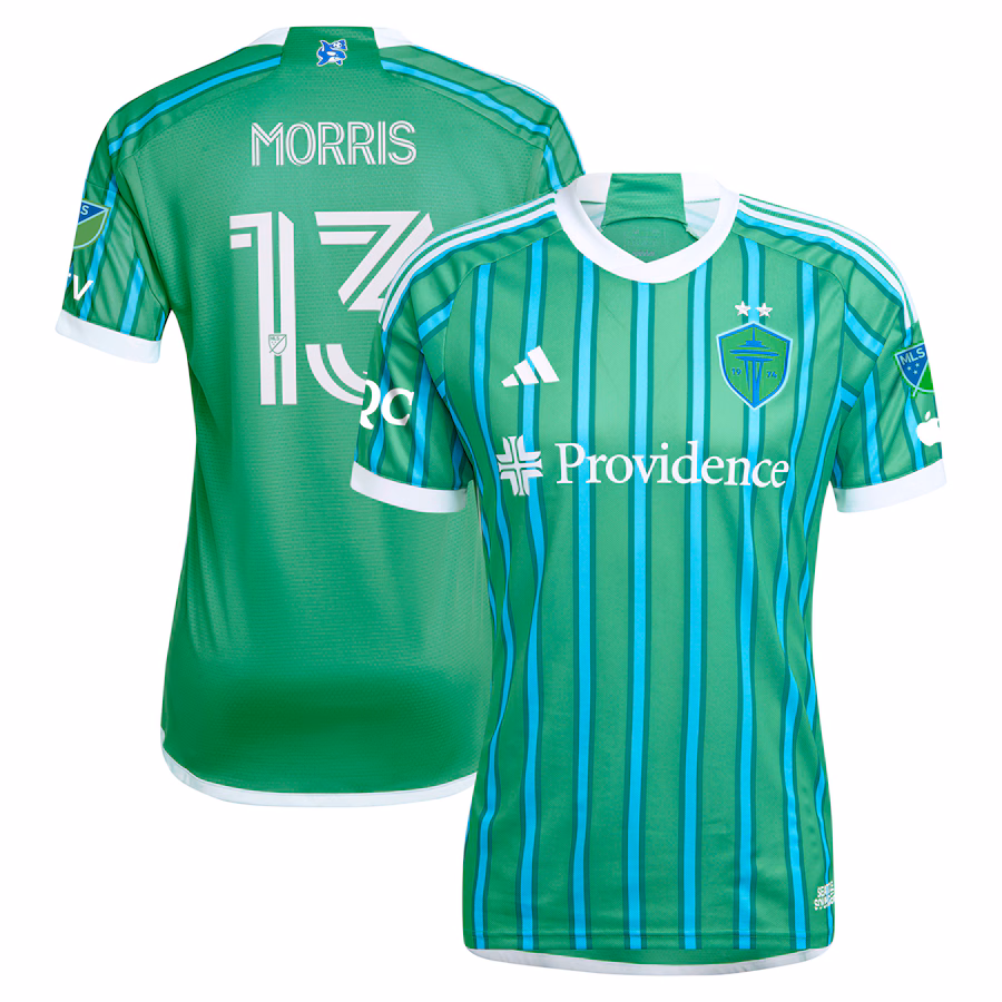 Jordan Morris Seattle Sounders FC adidas 2024 The Anniversary Kit Authentic Player Jersey – Green