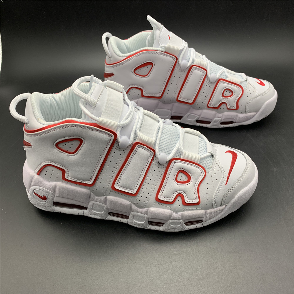 Nike Air More Uptempo White Varsity Red Outline (GS) 415082-108
