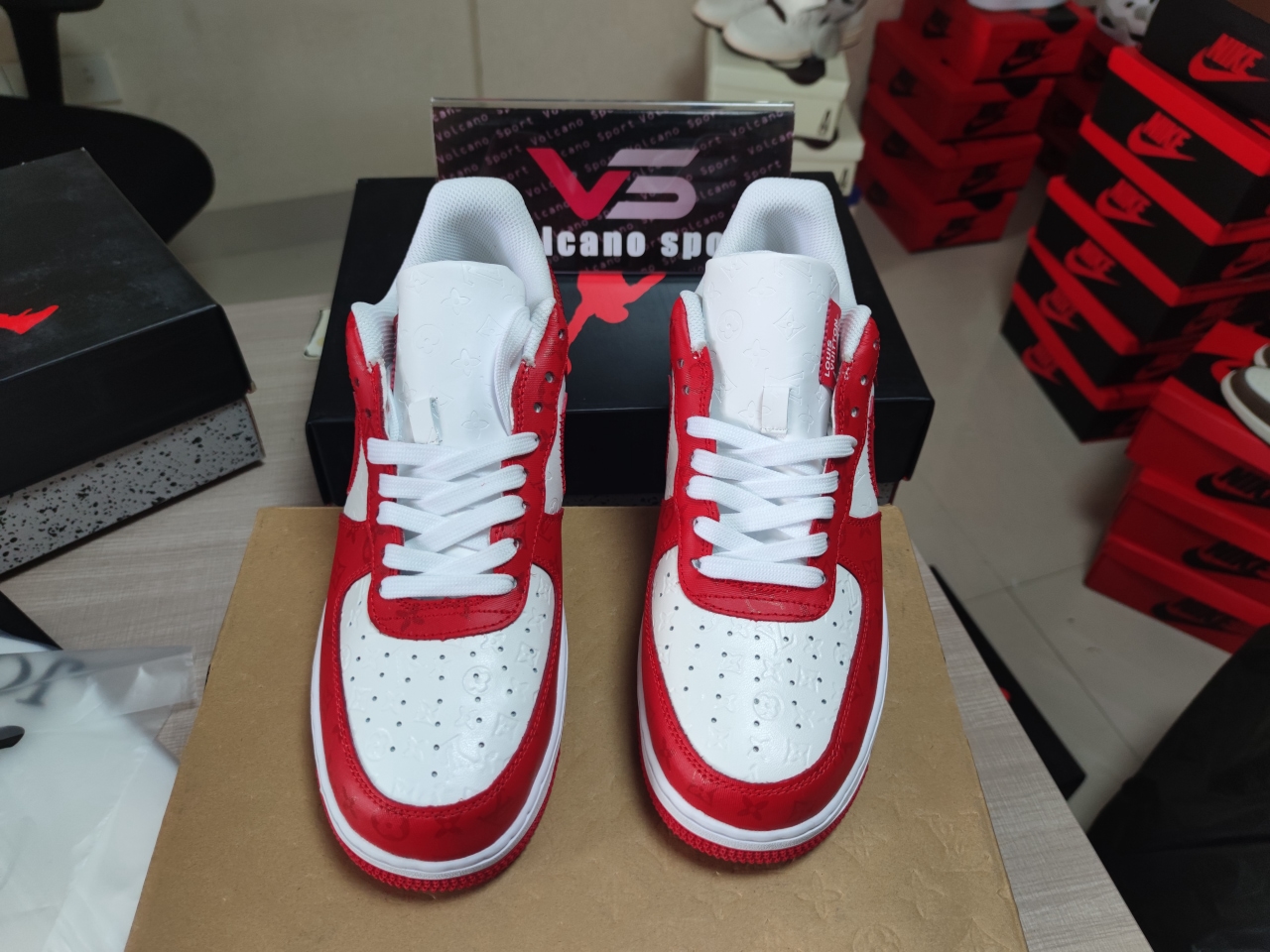 LV X Air force 1 red and white