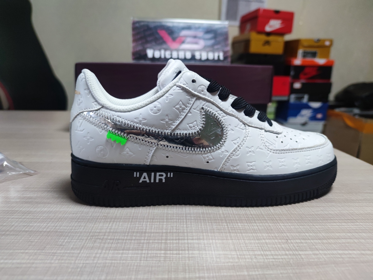 LV x Air Force 1 White Black