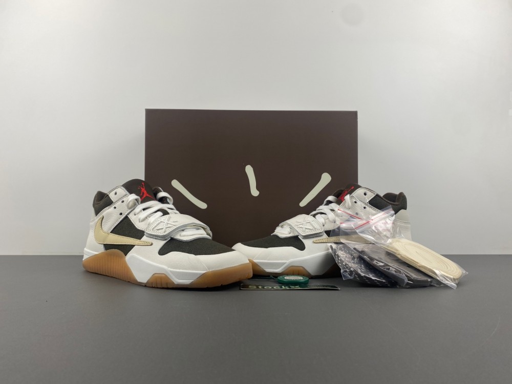 Travis Scott x Jordan Cut The Check New inverted hook White brown burnt yellow FZ8117-100