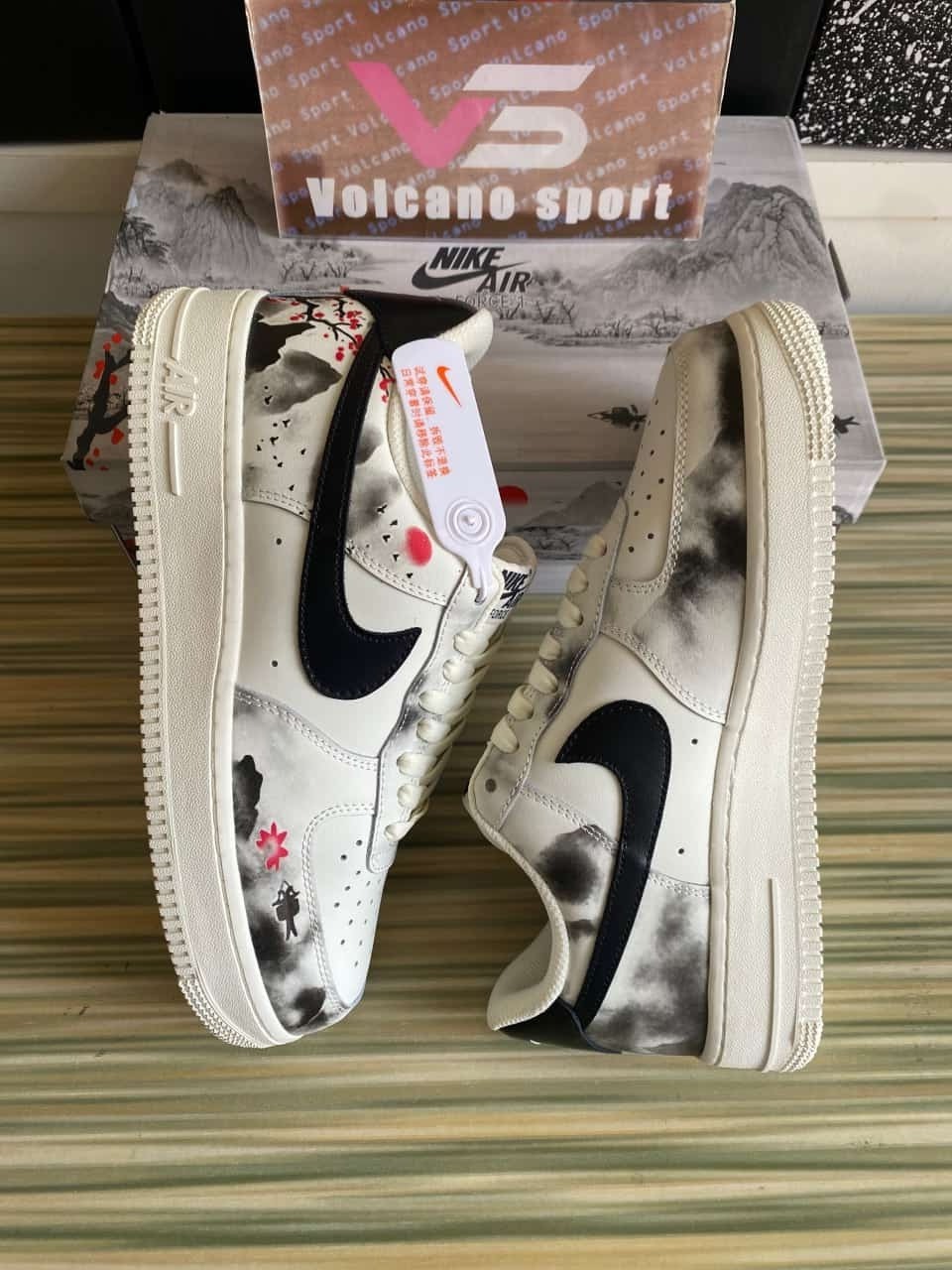 Air Force 1 07 Low Beige Black Painting BL1522-088