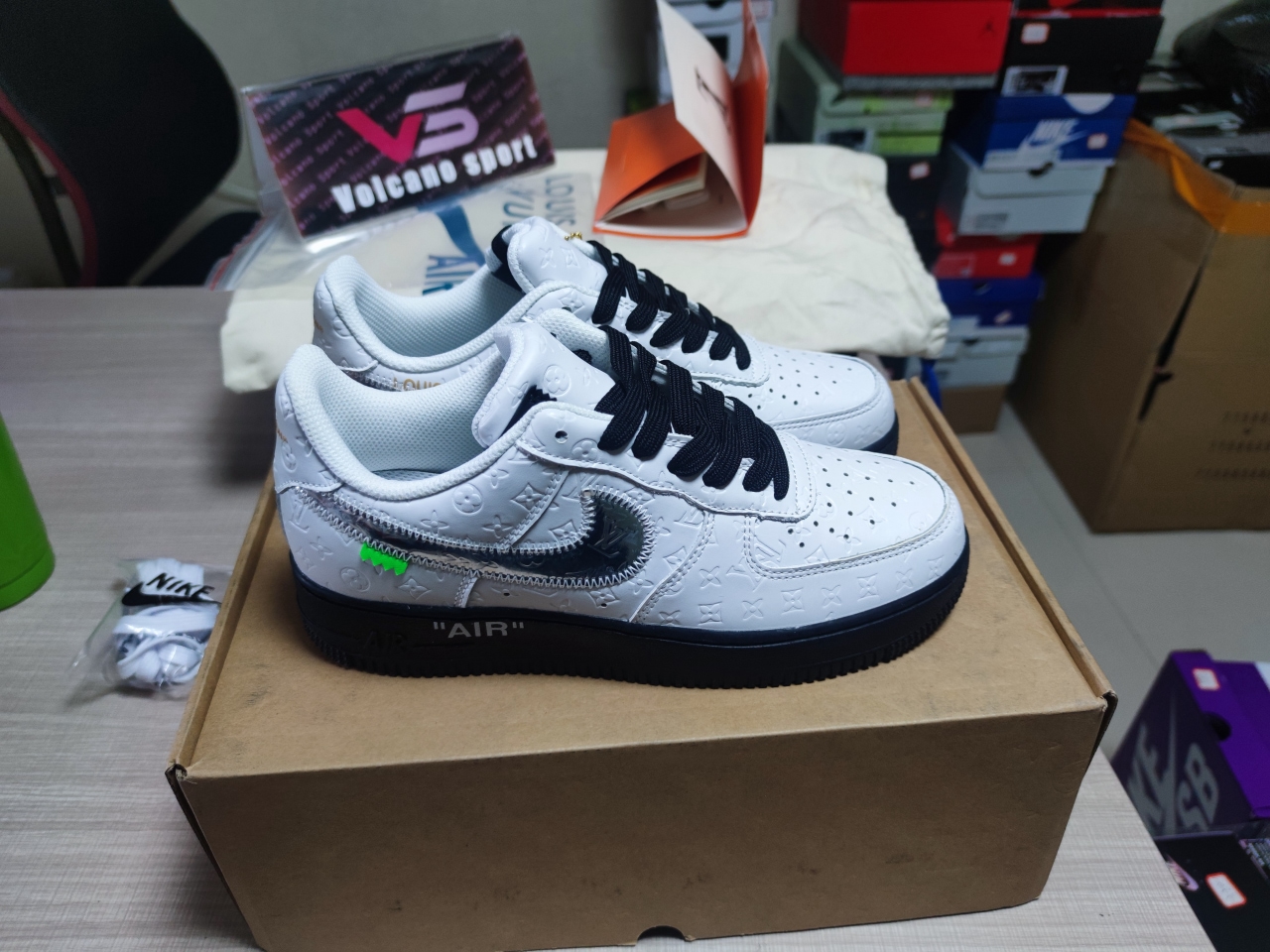 LV x Air Force 1 White Black