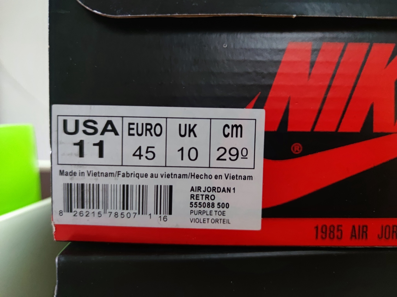 Jordan 1 High OG “Court Purple”555088-500