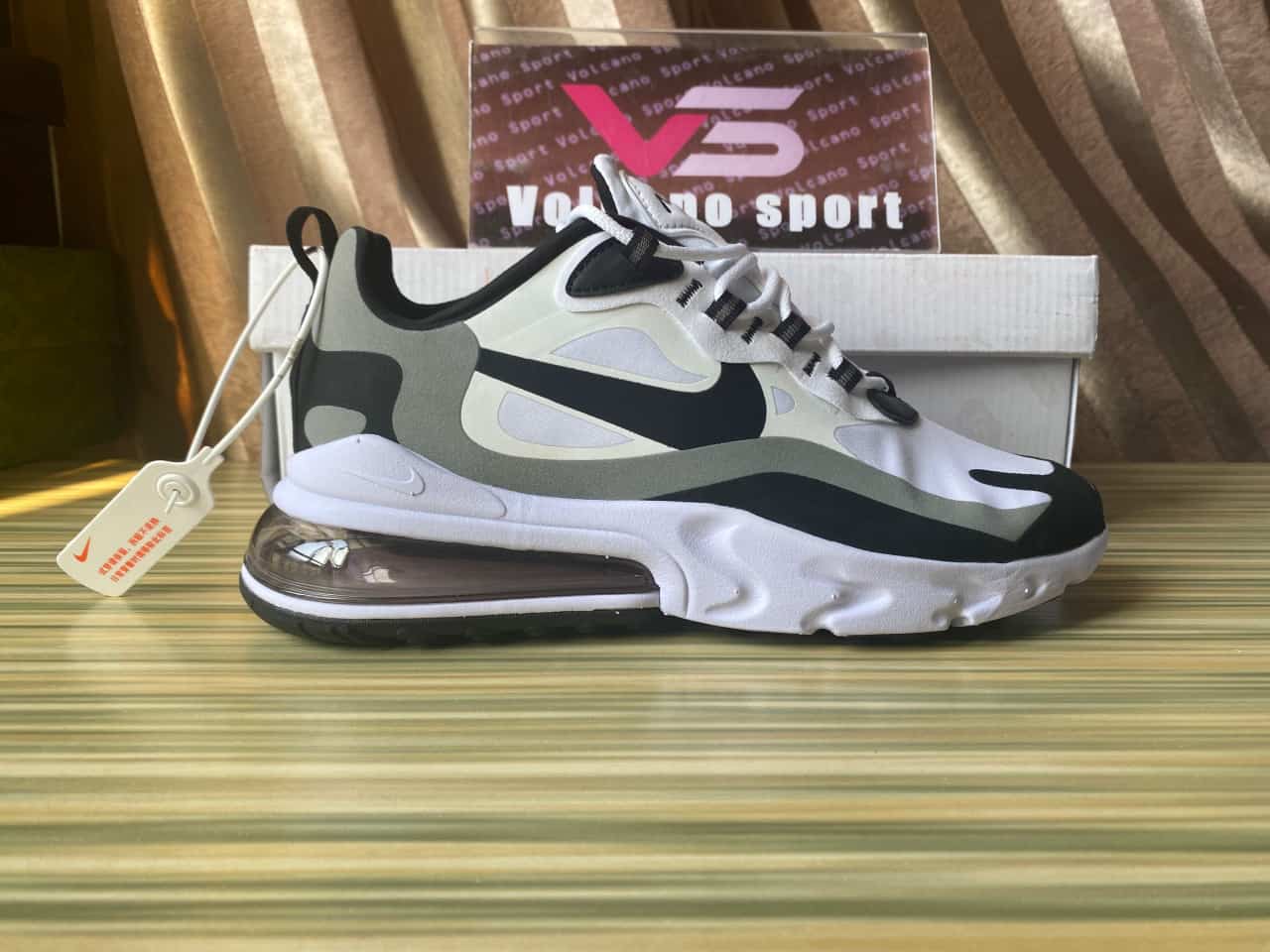 Air Max 270 React White Black Metallic Pewter CT1264-101