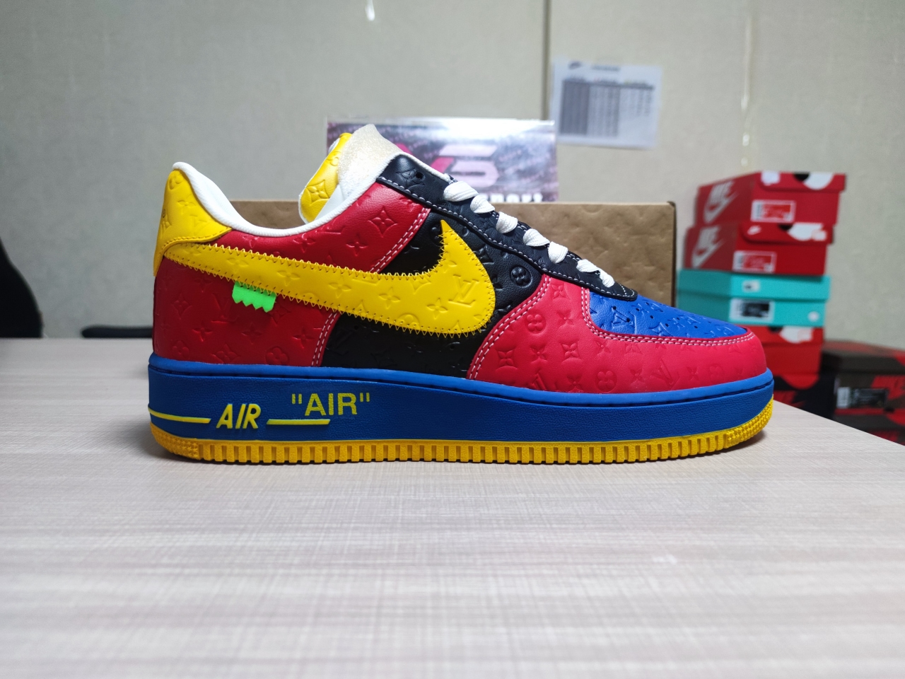 LV x Air Force 1 Low Blue Red Yellow
