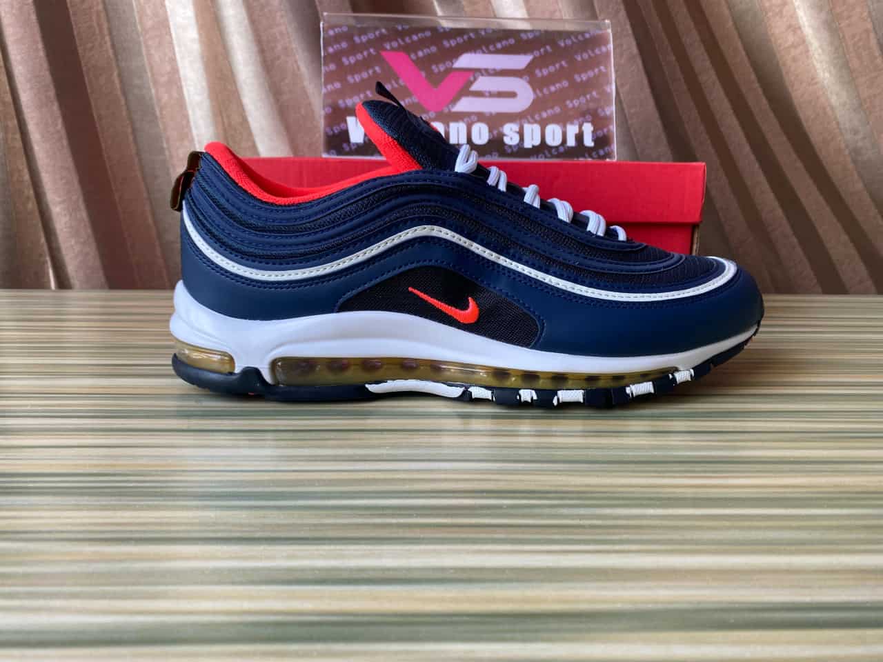 Nike Air Max 97 Midnight Navy Habanero Red 921826-403