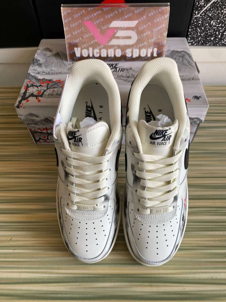 Air Force 1 07 Low Beige Black Painting BL1522-088