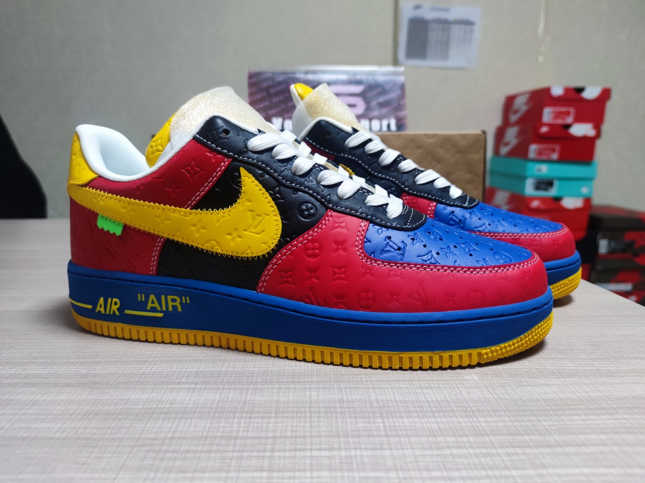 LV x Air Force 1 Low Blue Red Yellow