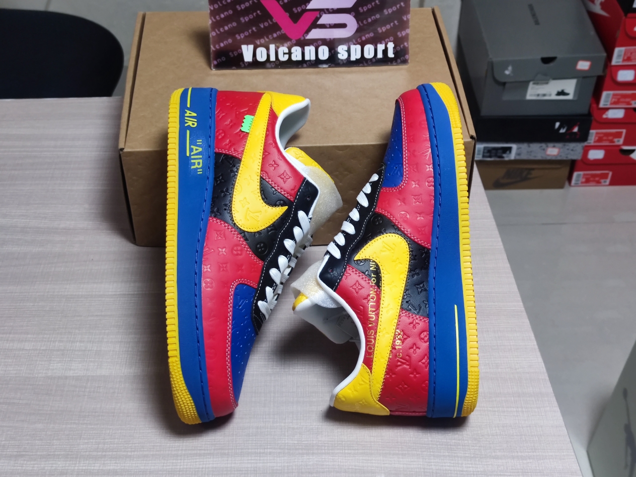LV x Air Force 1 Low Blue Red Yellow