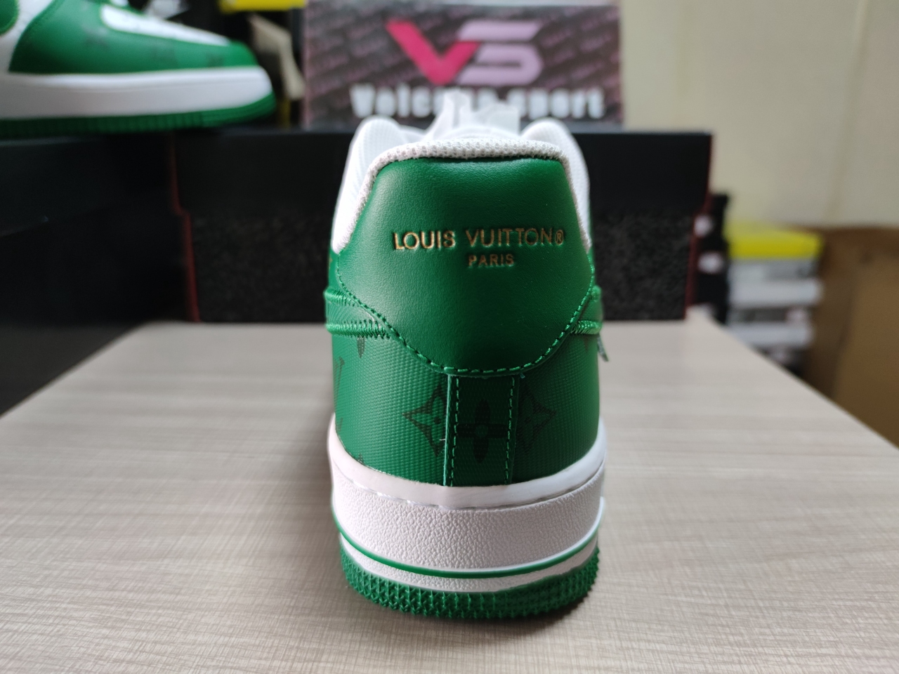 LV x Air Force 1 Low By Virgil Abloh White Green