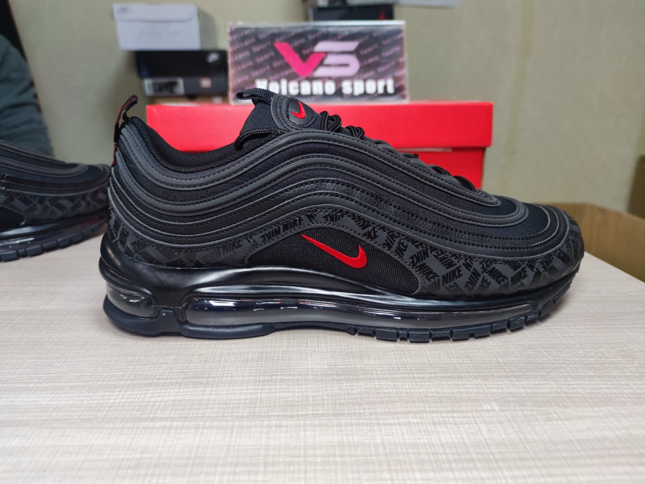 Air Max 97 All-Over Print Black Red AR4259-001