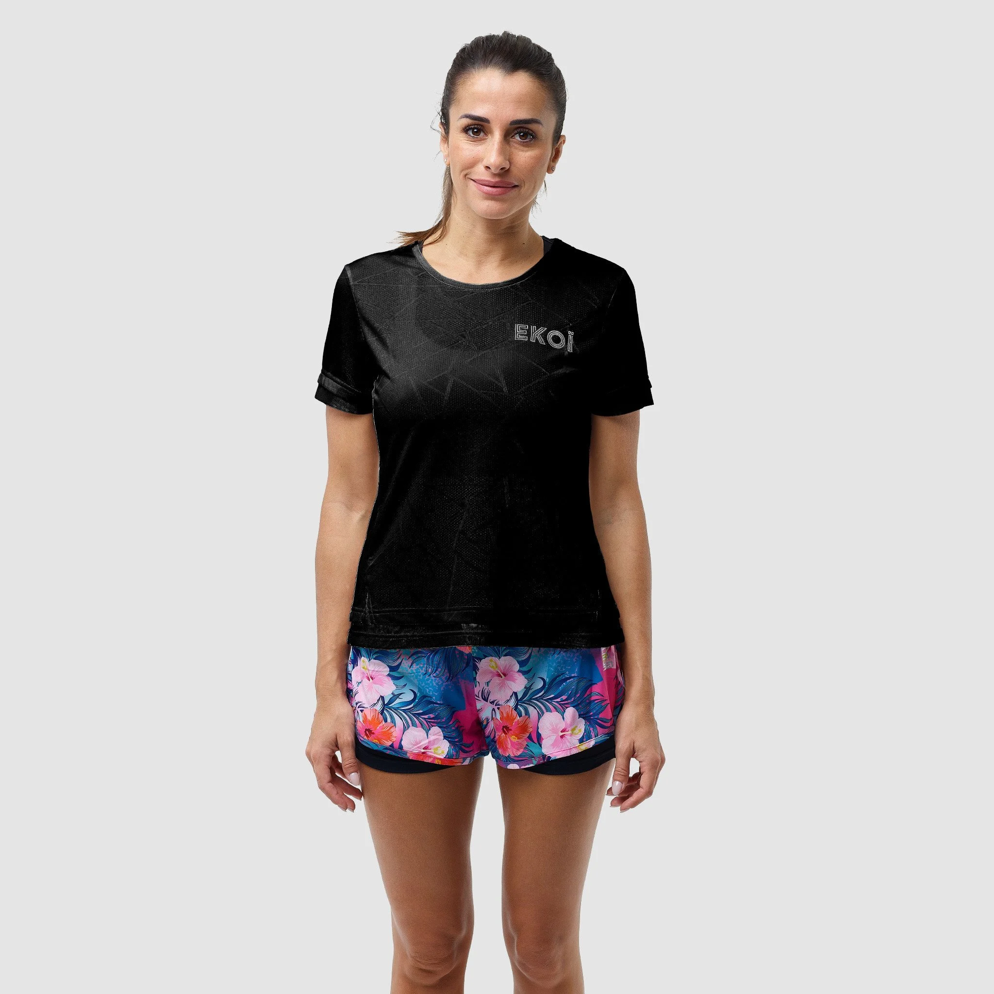 Women Tee Shirt EKOI RUN Black