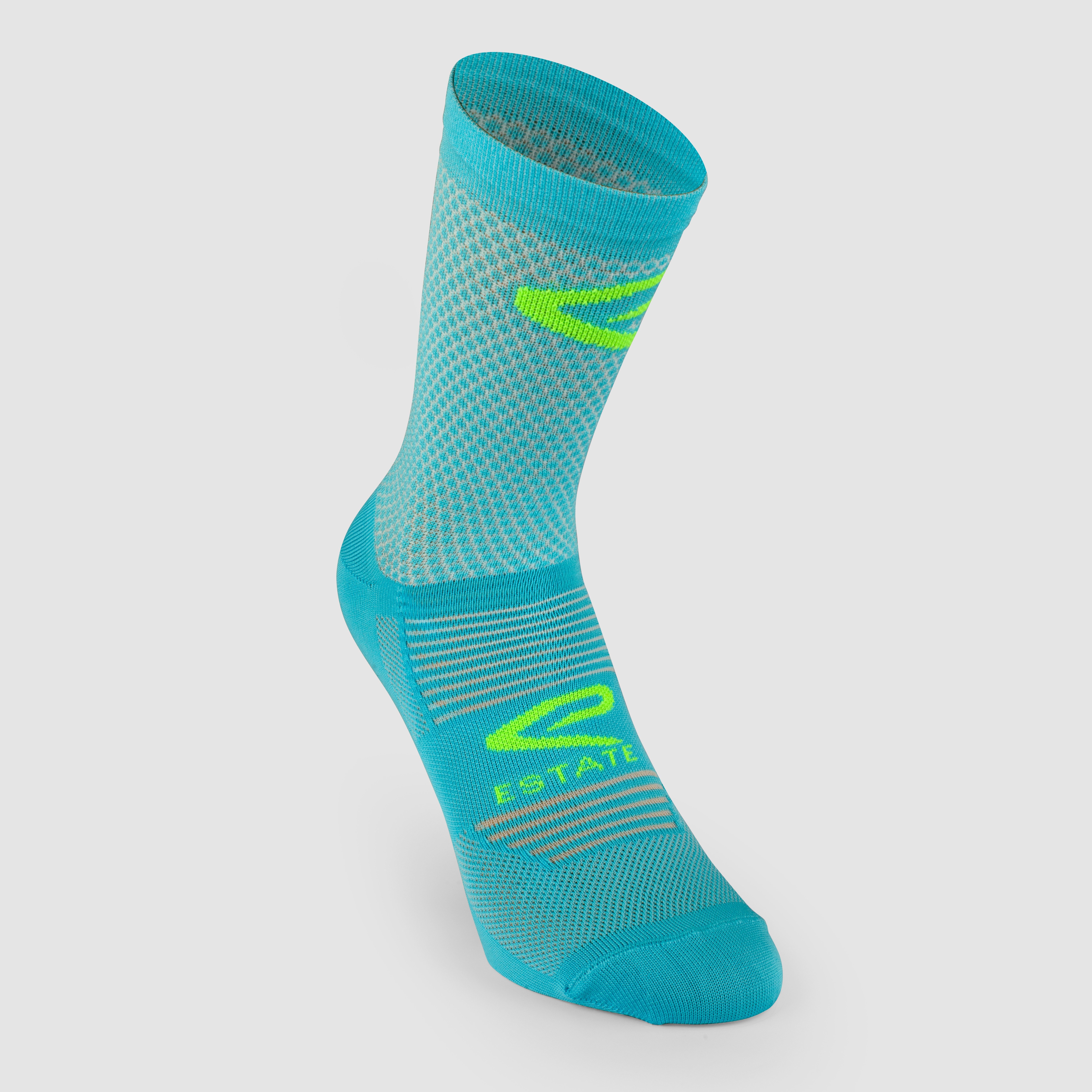 EKOI Perf ESTATE Cycling Socks TURQUOISE NEON GREEN 14CM