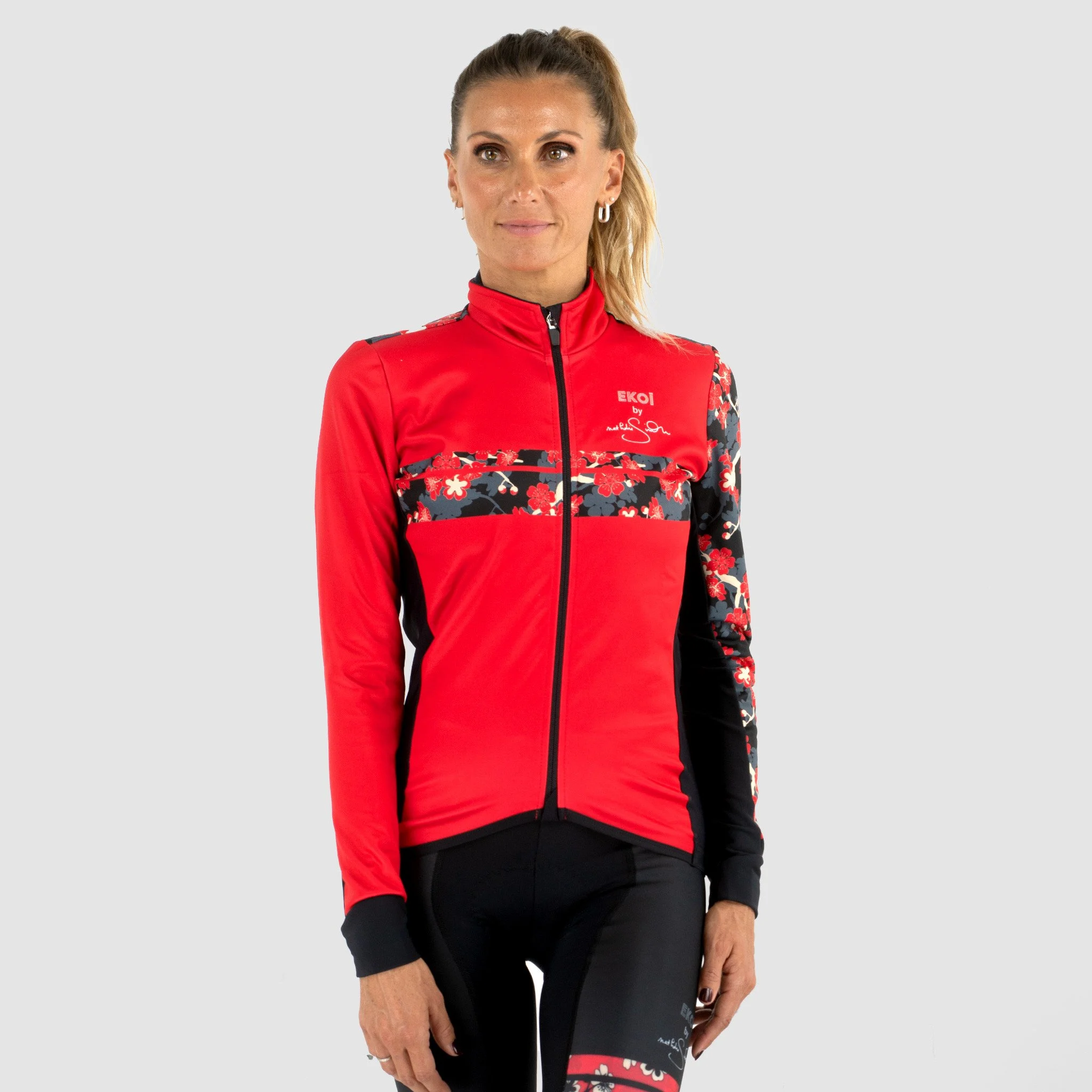 Nathalie Simon women's red thermal jacket by EKOÏ