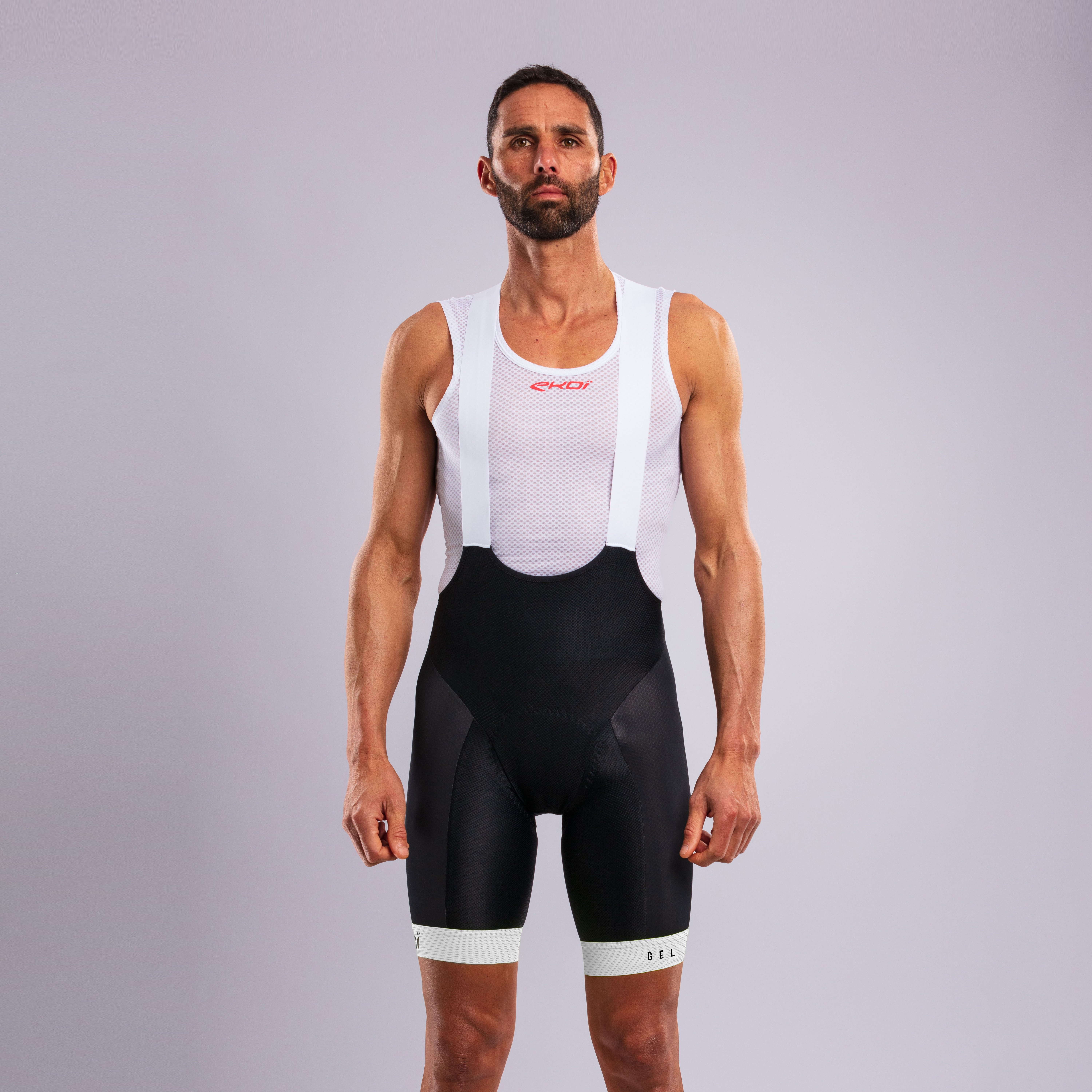 EKOI MEMORY GEL Bib Shorts White
