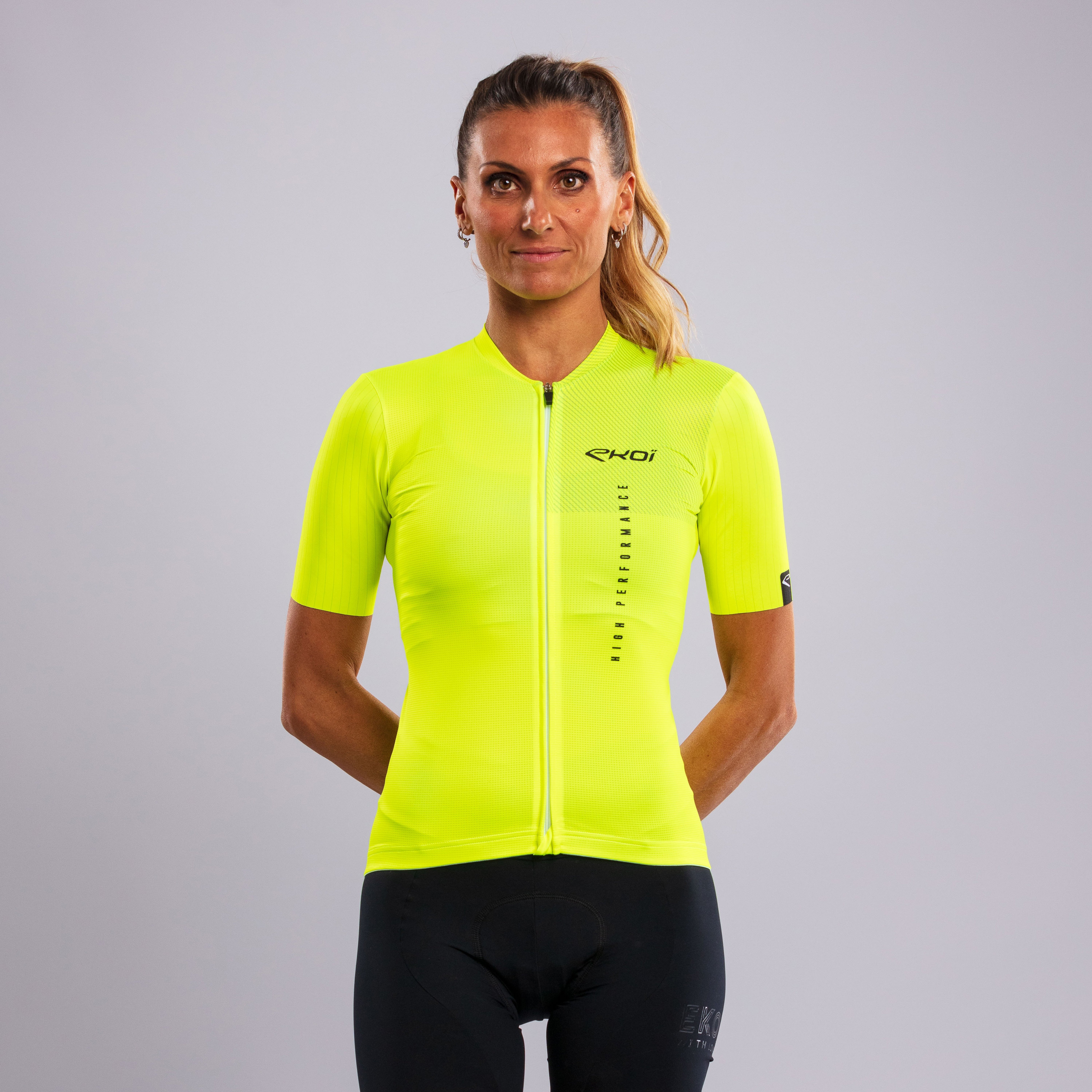 Women's EKOI LINEAR Jersey Neon Yellow