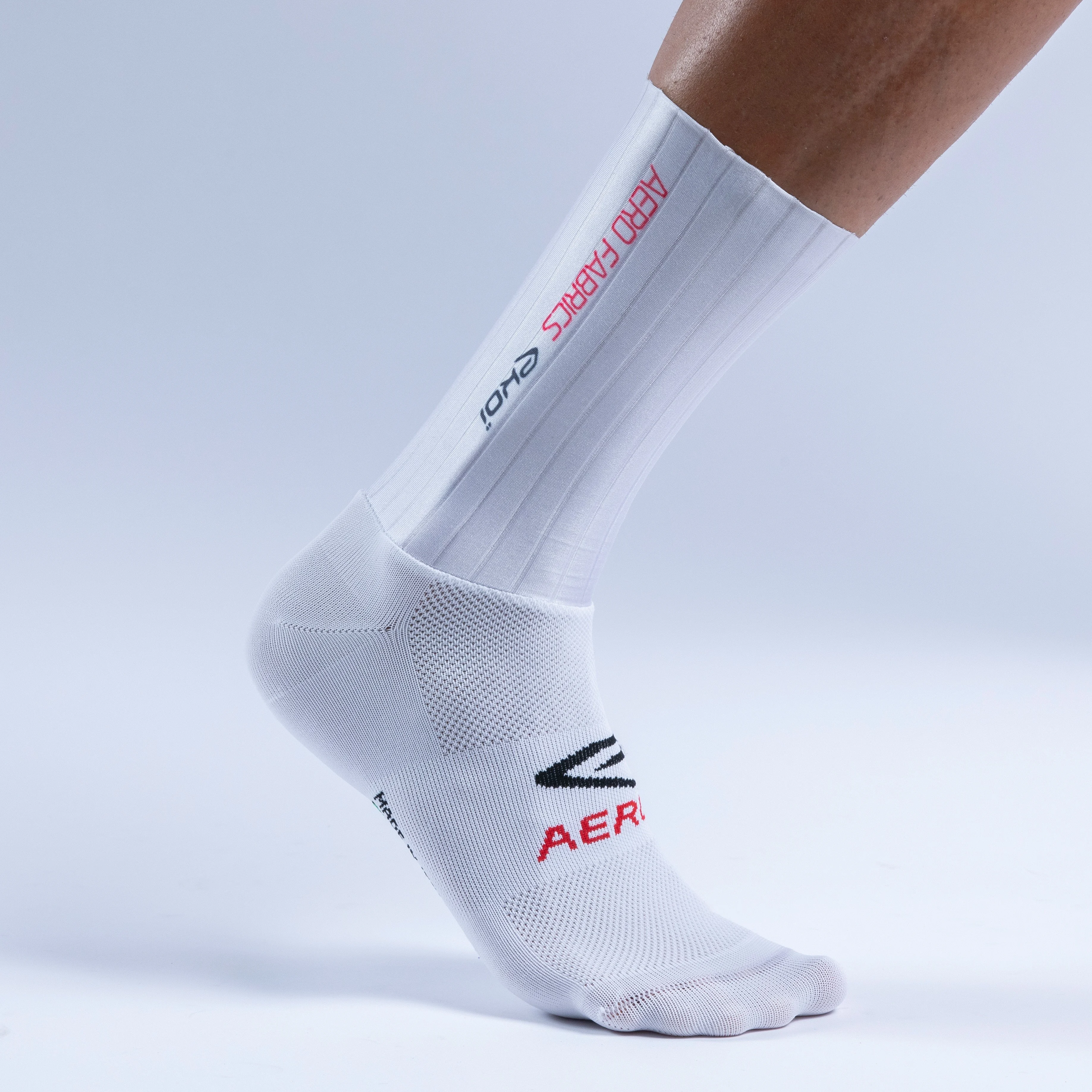 Chaussettes vélo EKOI Racing Aéro Fabrics Blanches