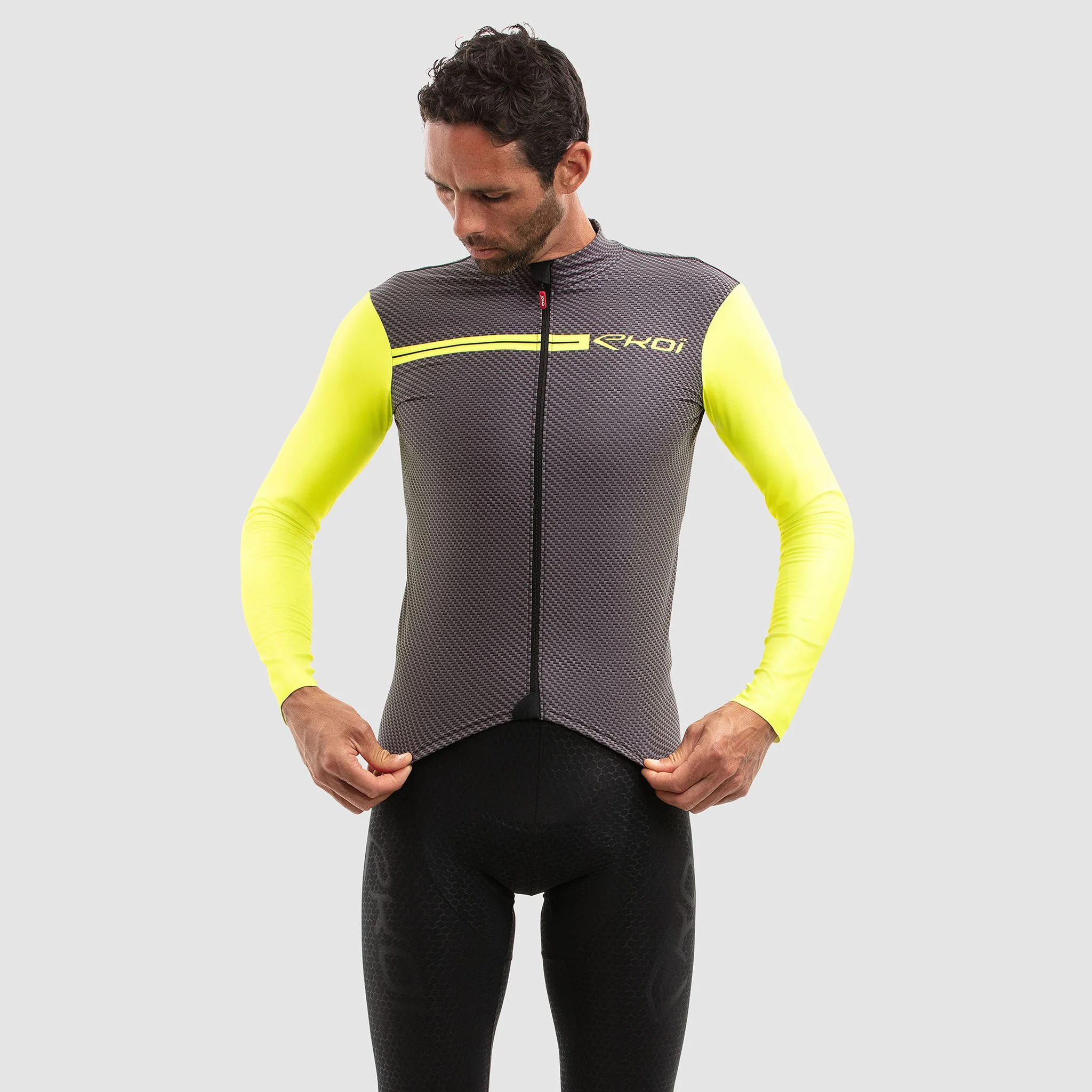 LONG SLEEVES JERSEY EKOI CARBON NEON YELLOW
