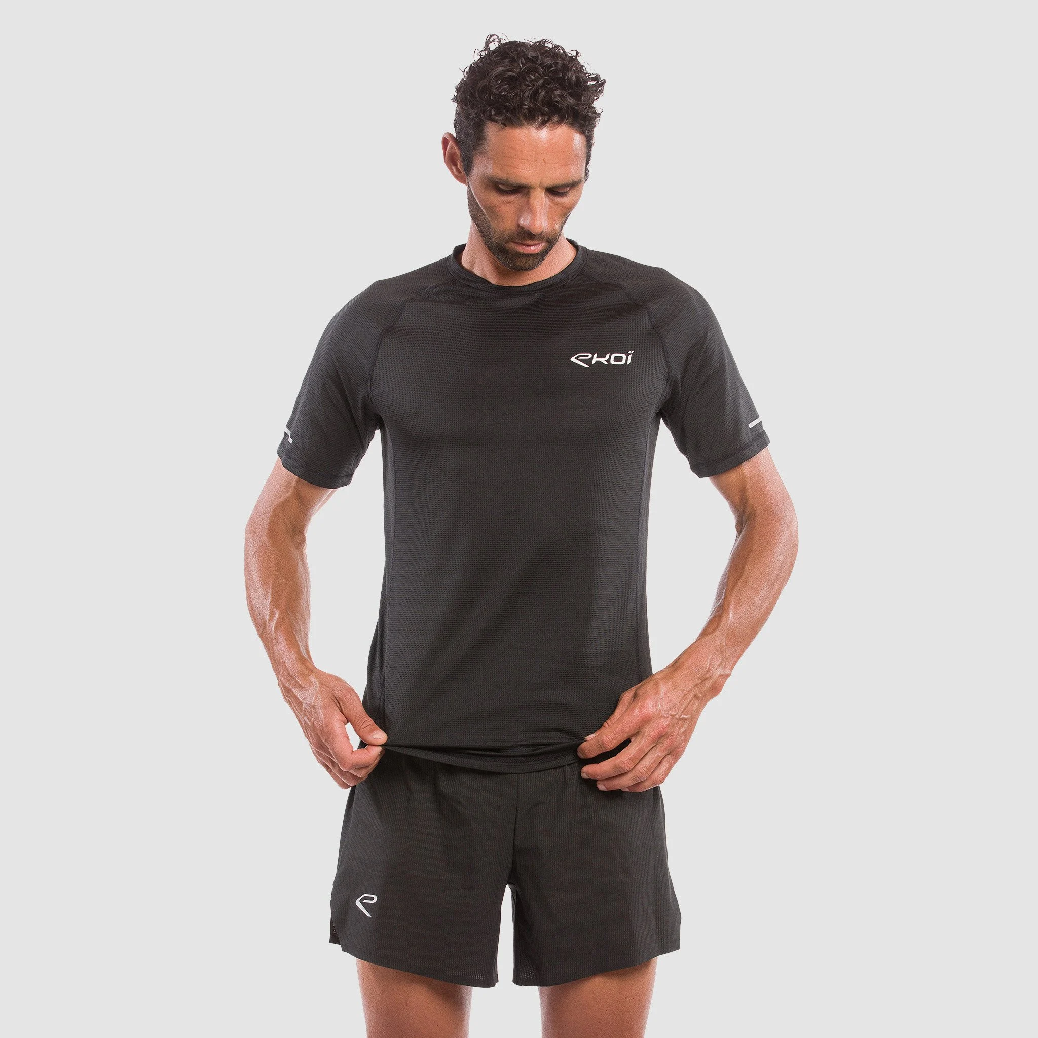 MEN TEE SHIRT DRY FAST EKOI RUN BLACK