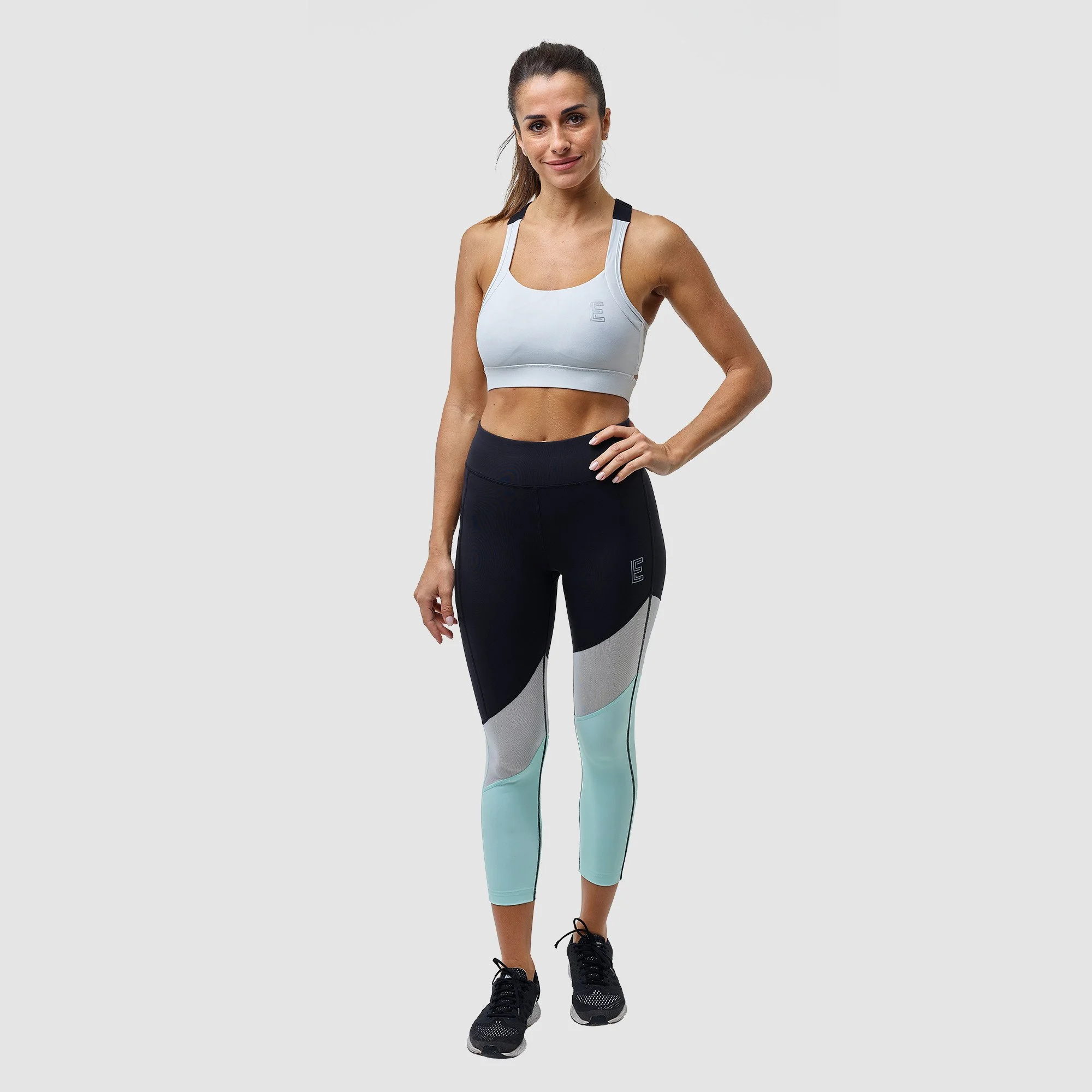 Women Legging 7/8 EKOI RUN Black Aqua