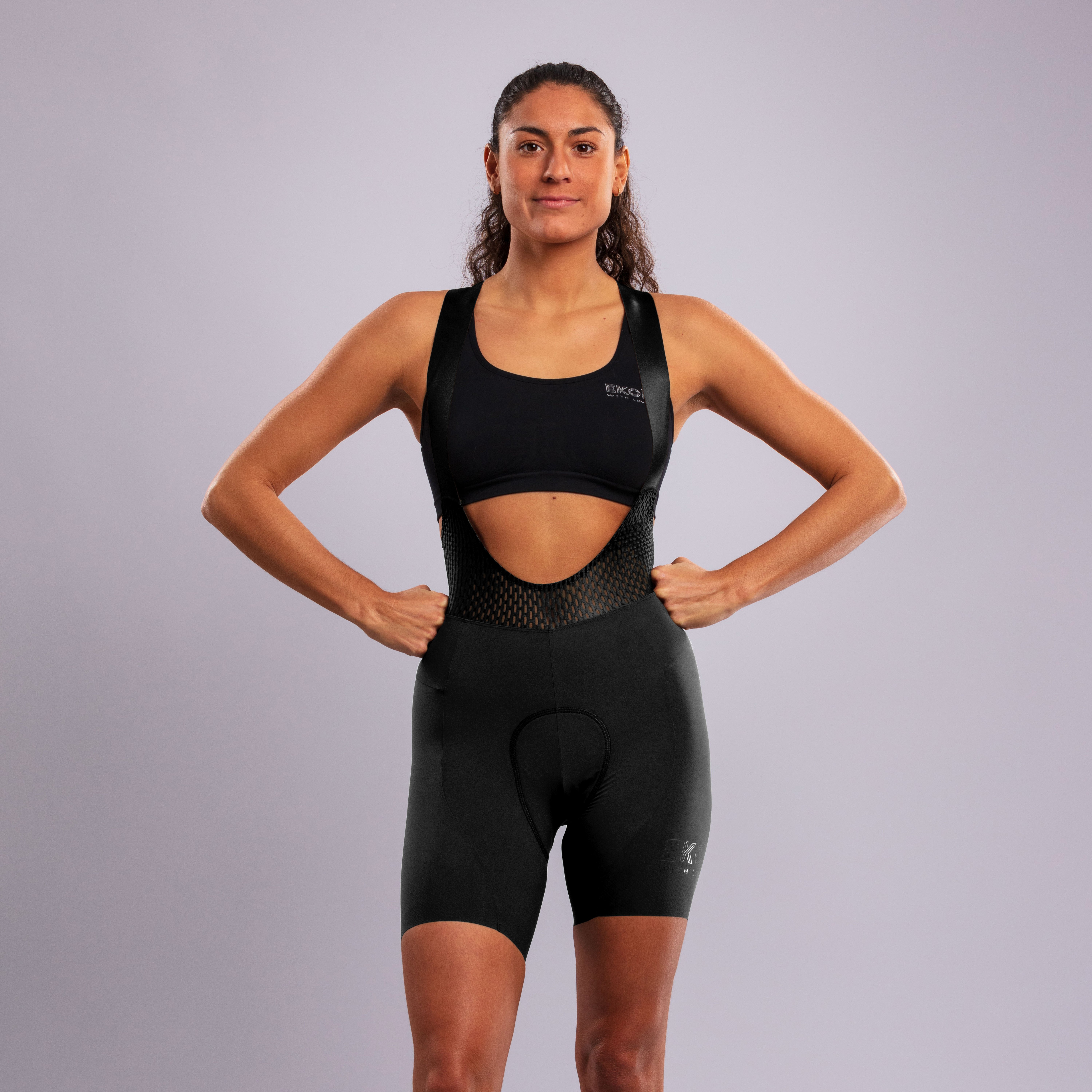 EKOI Women's ESSENTIAL Bibshorts Black