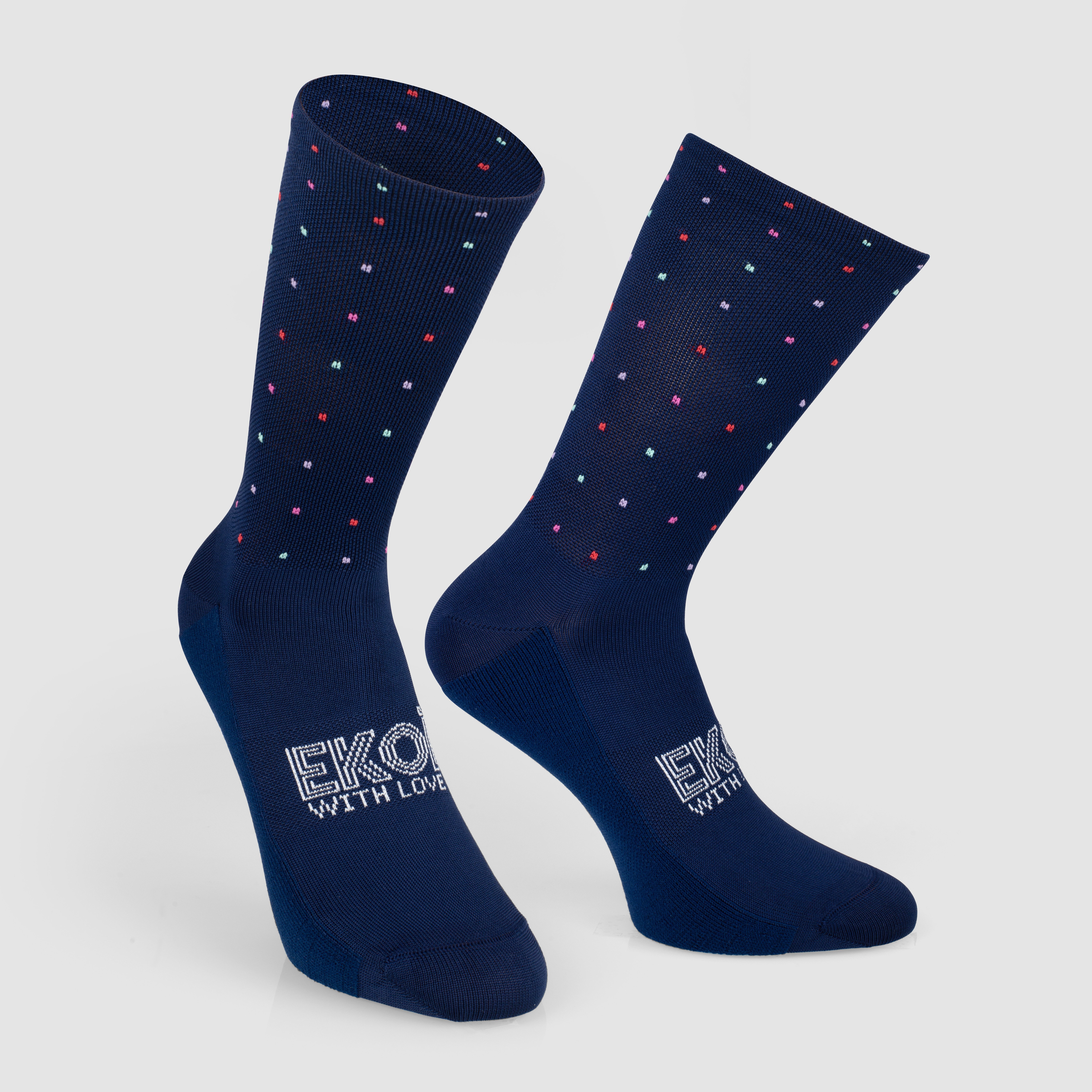 EKOI DOTS women's navy cycling socks