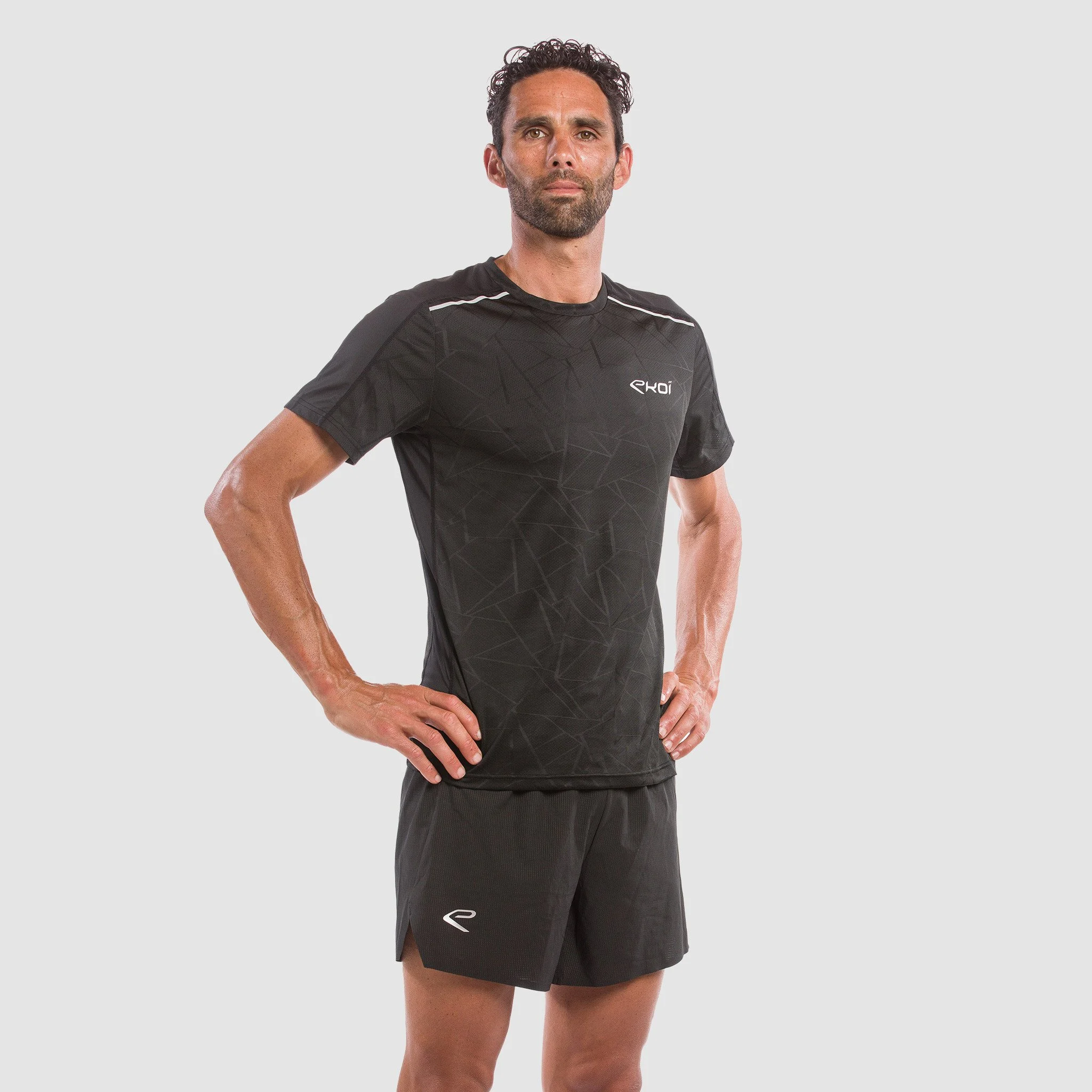 Tee-Shirt EKOI RUN GRAPHIC TECH Black
