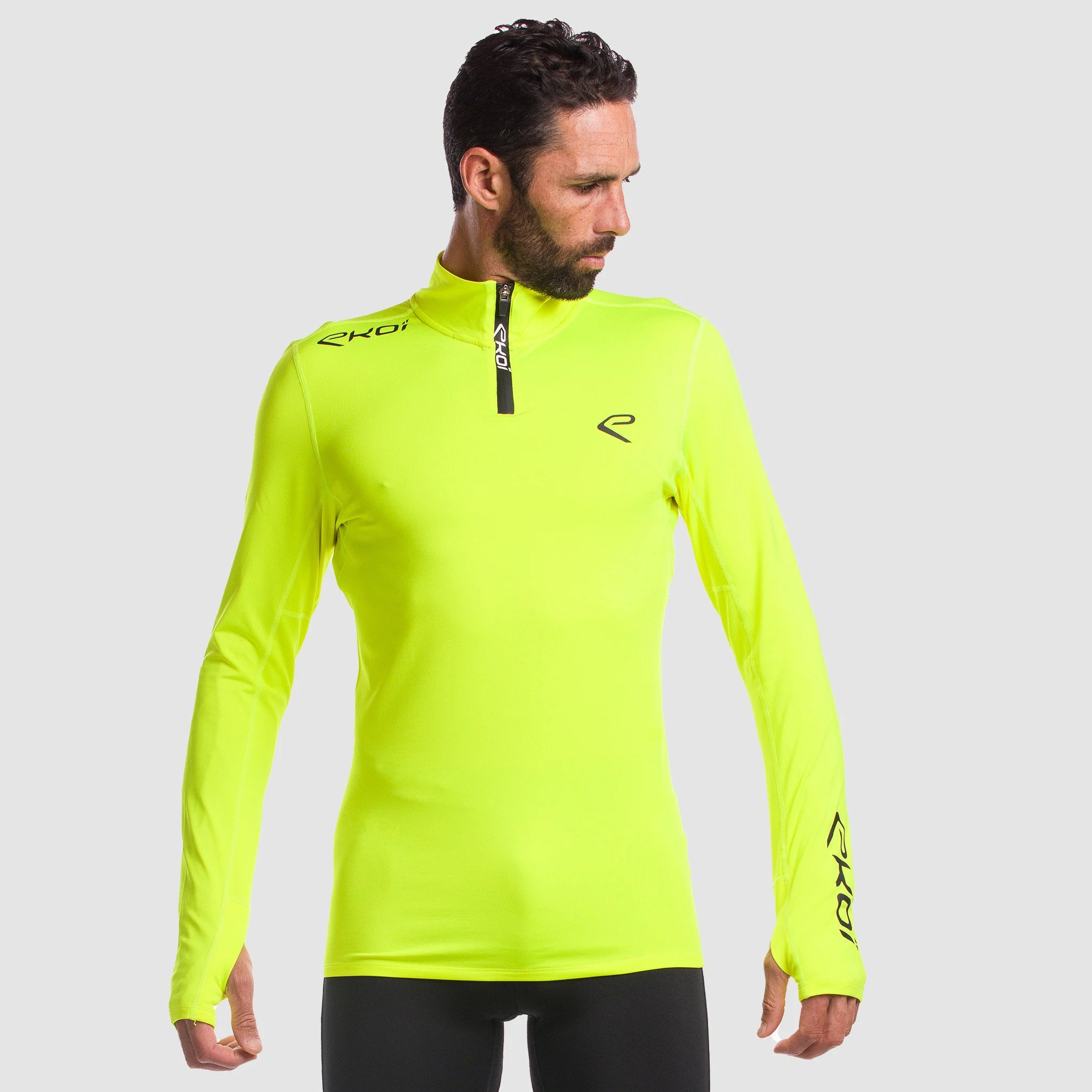 SWEAT ZIPPÉ EKOI RUN JAUNE