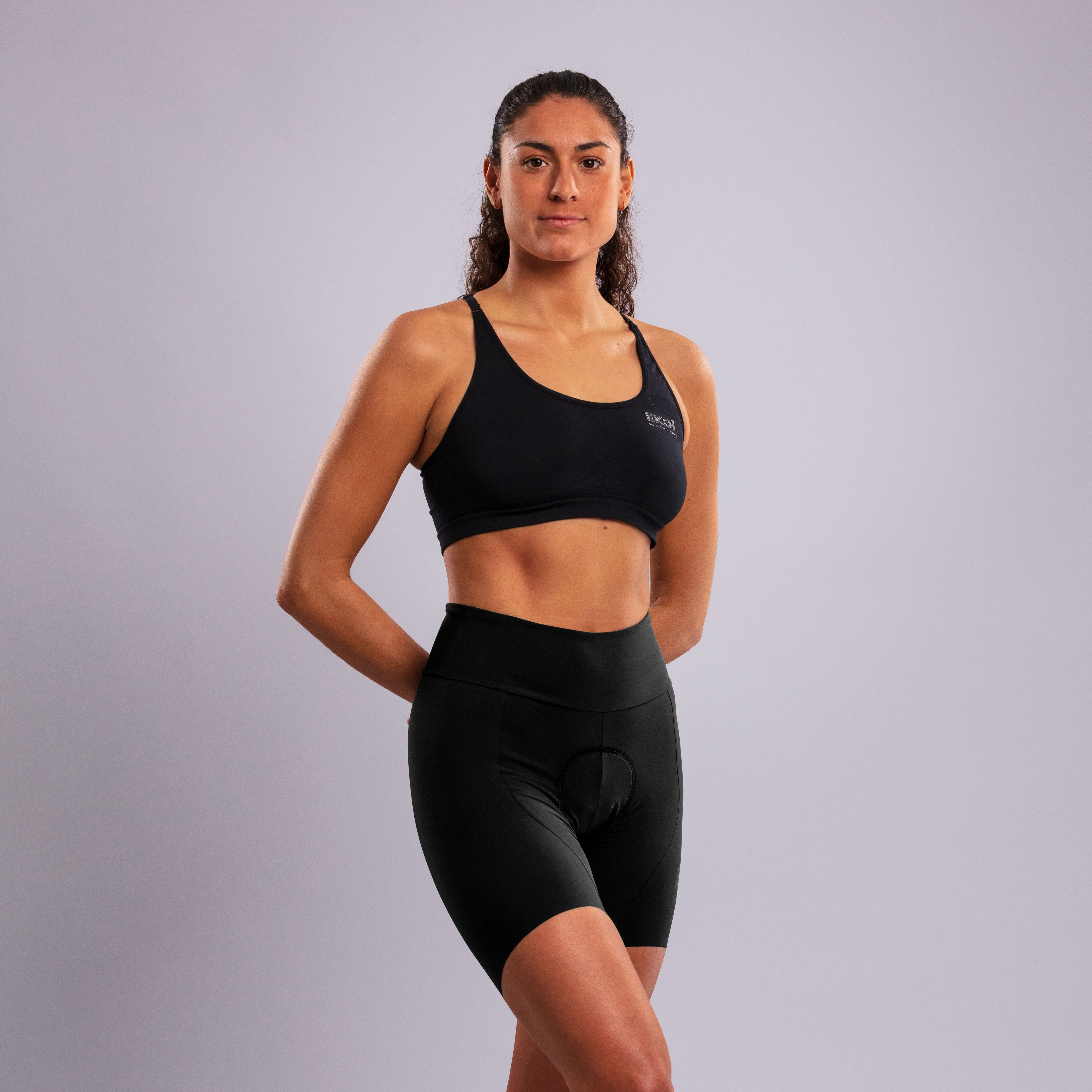 Women's EKOI Perf Essential Black Bib Shorts