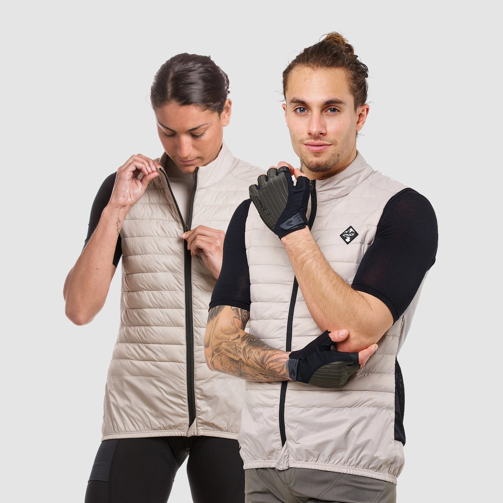 Unisex Windproof Vest EKOI GRAVEL PADDED Stone Grey