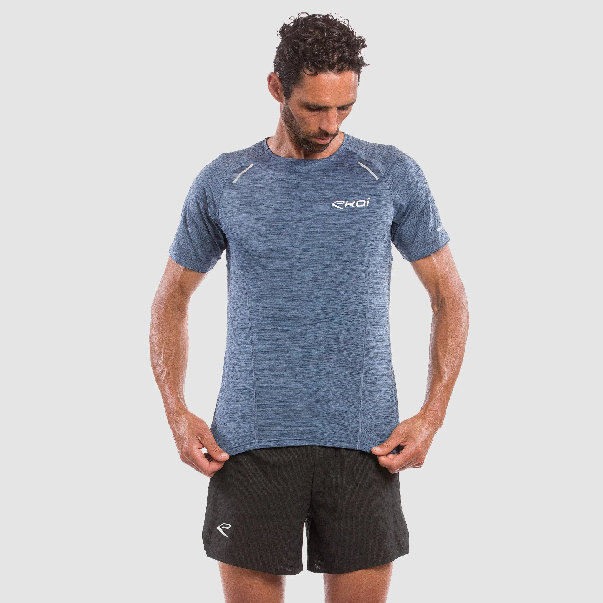 MEN TEE SHIRT PERFORMANCE EKOI RUN BLUE