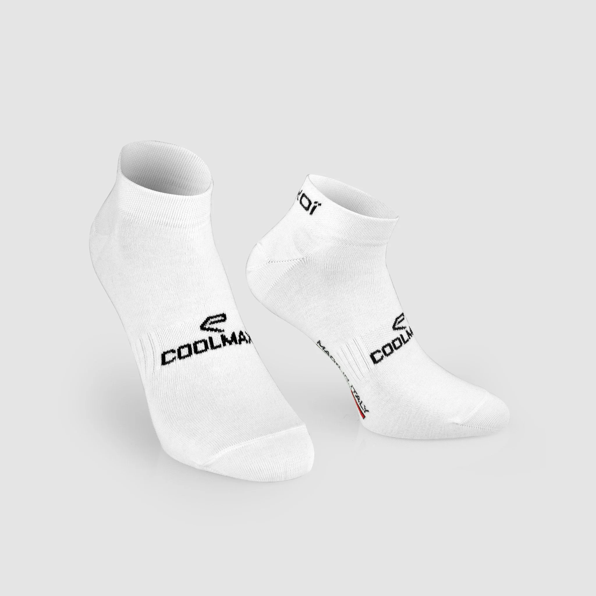 VELO EKOI COOLMAX WHITE SHORT CUFF CYCLING SOCKS