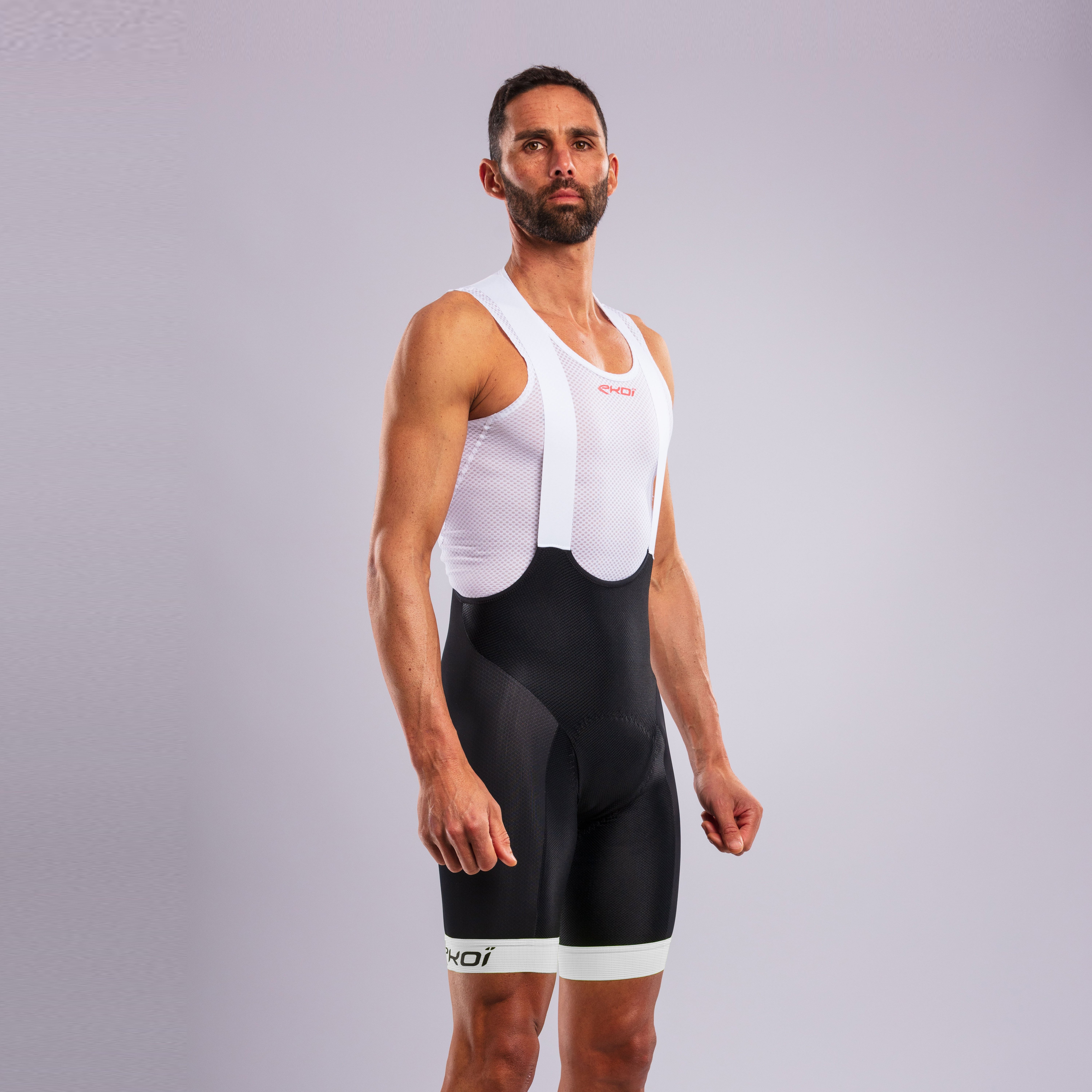 EKOI MEMORY GEL Bib Shorts White