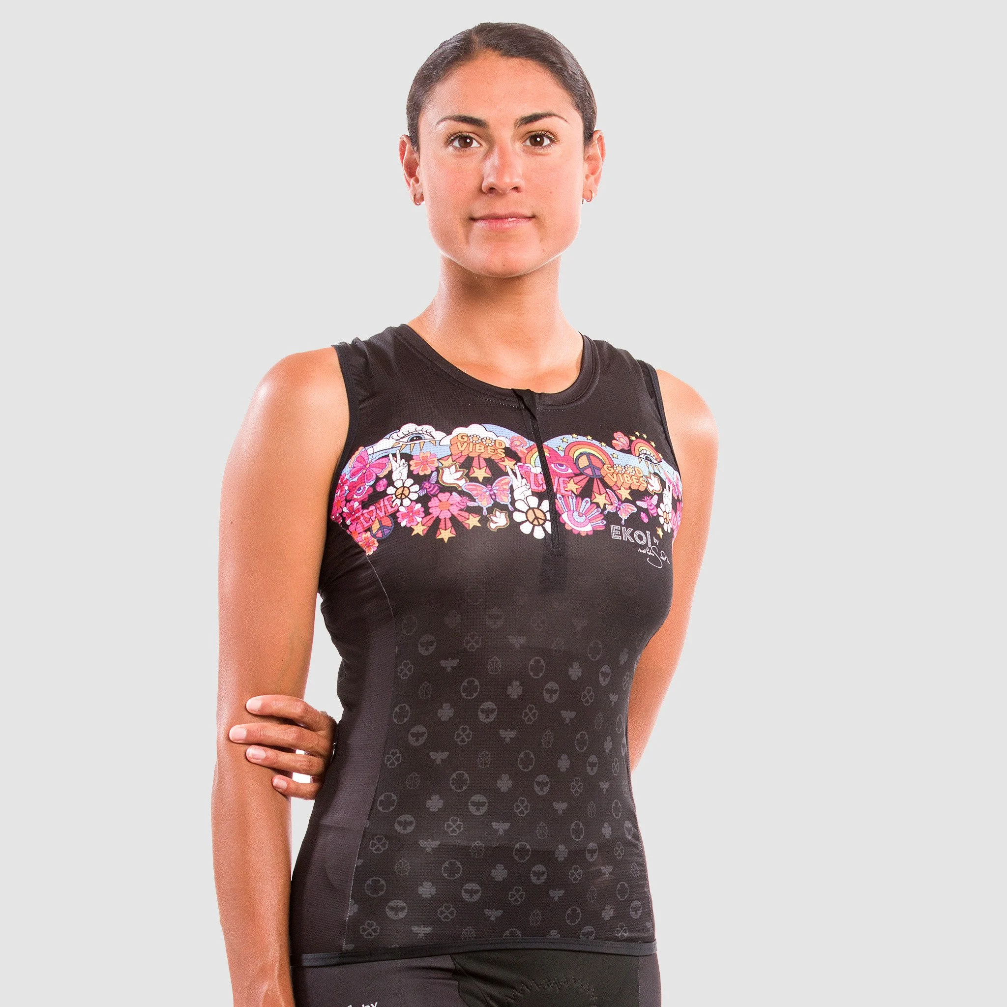 Sleeveless Jersey EKOI Nathalie Simon Black