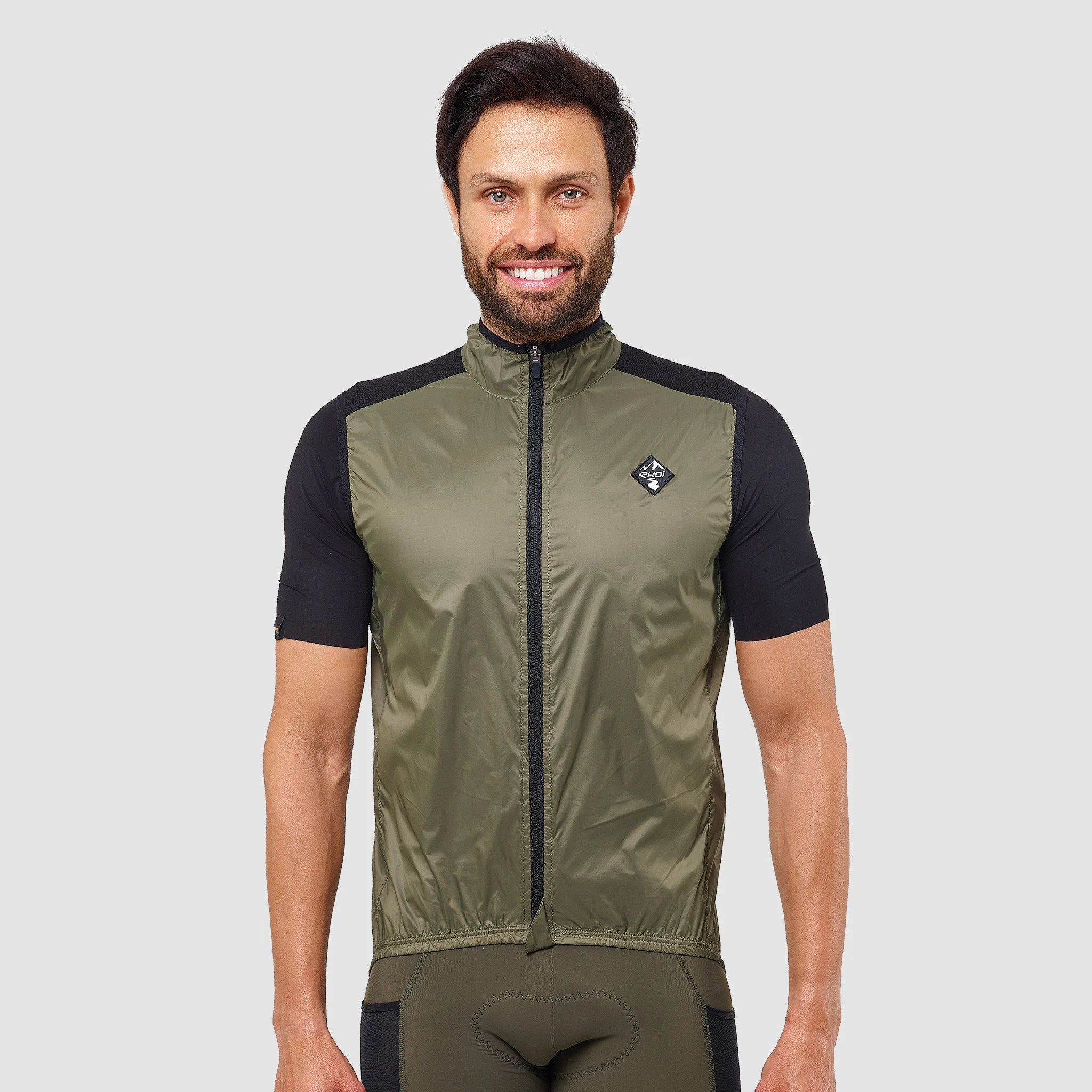 Unisex Windproof Vest EKOI GRAVEL ULTRALIGHT Kaki