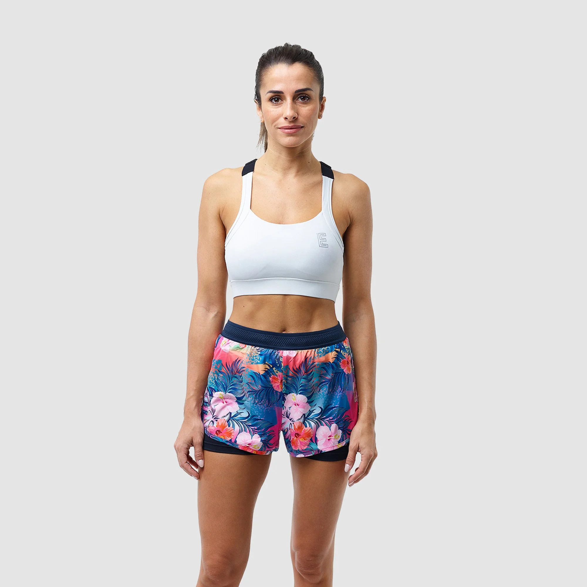 Women Shorts EKOI RUN 2 in 1 Tropical