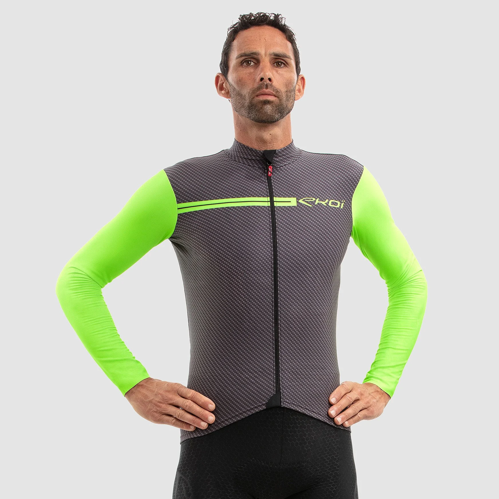 LONG SLEEVES JERSEY EKOI CARBON NEON GREEN