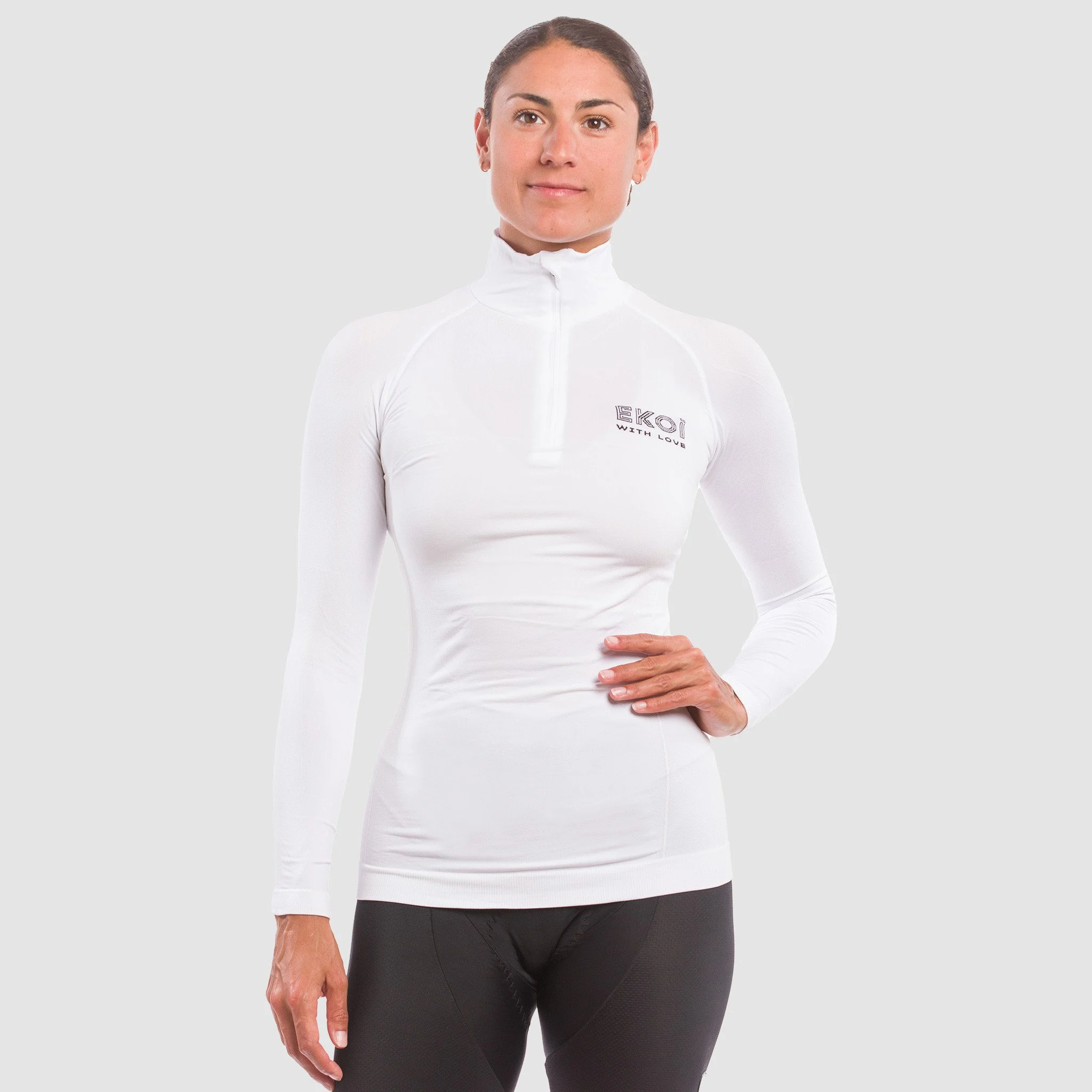 Thermal base layer FEMME THERMO COL MONTANT ZIPPE ERIN BLANC