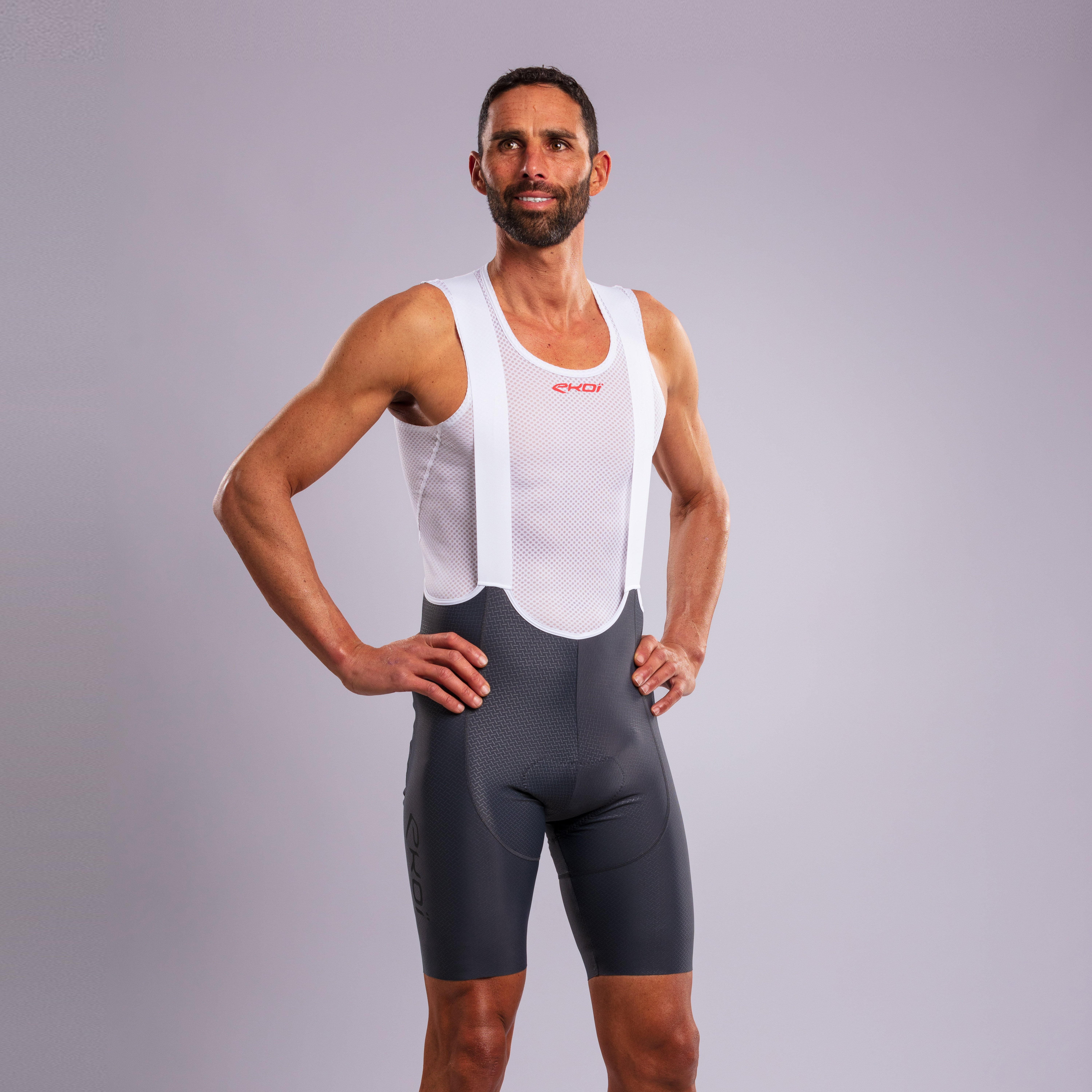EKOI 3D GEL CROSS bib shorts grey