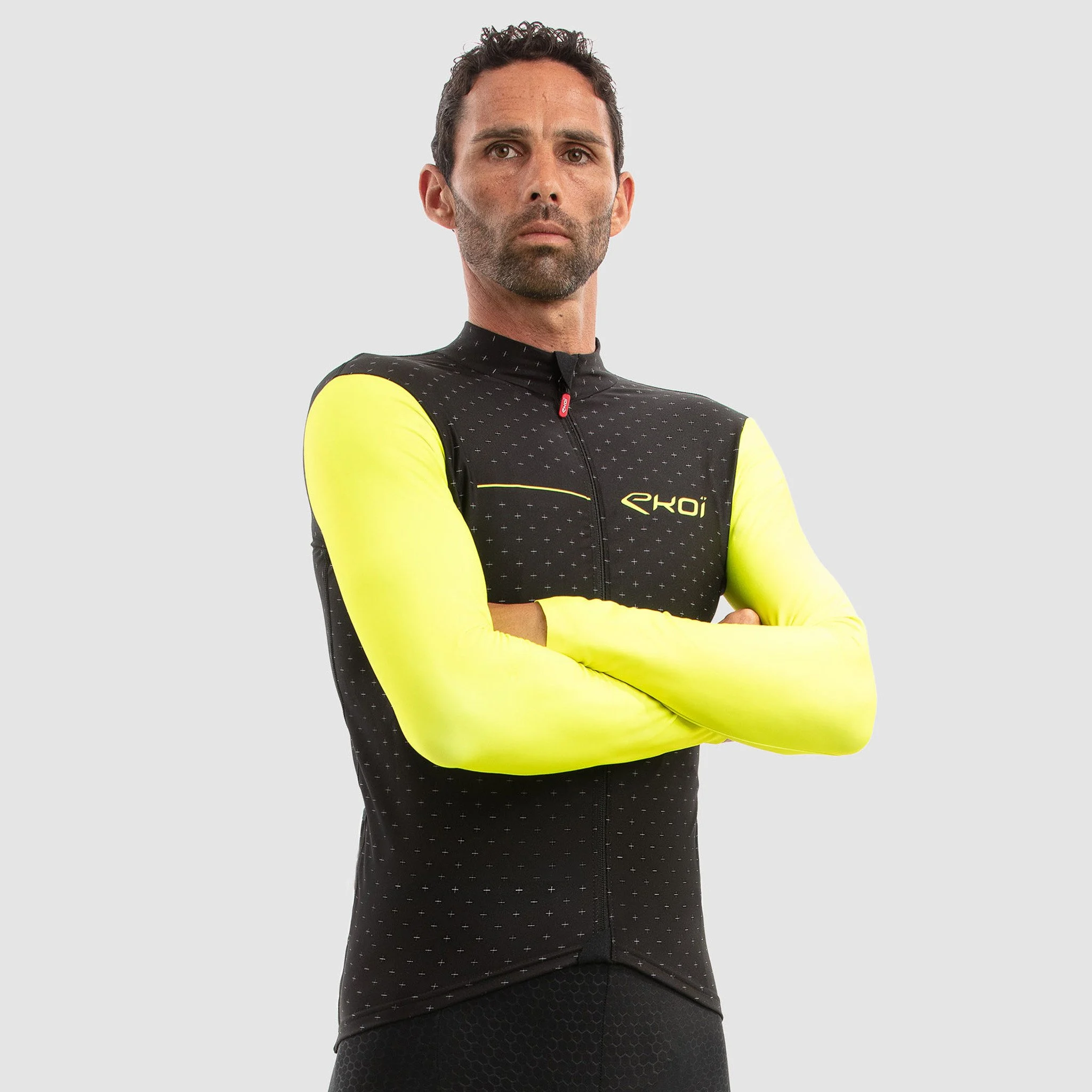 EKOI CROSS ROAD Fluo Yellow LS jersey